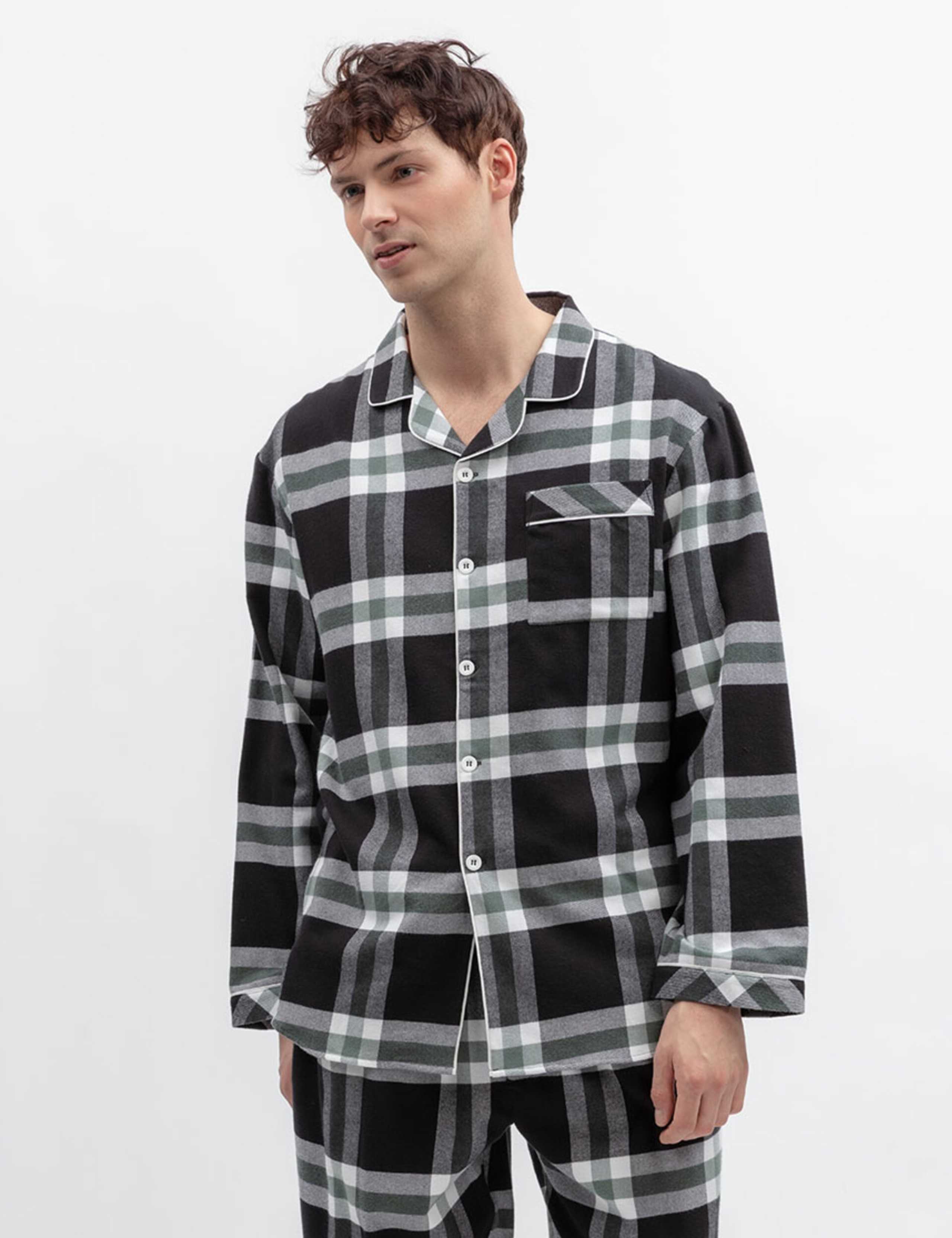 Pure Cotton Checked Family Christmas Pyjama Top