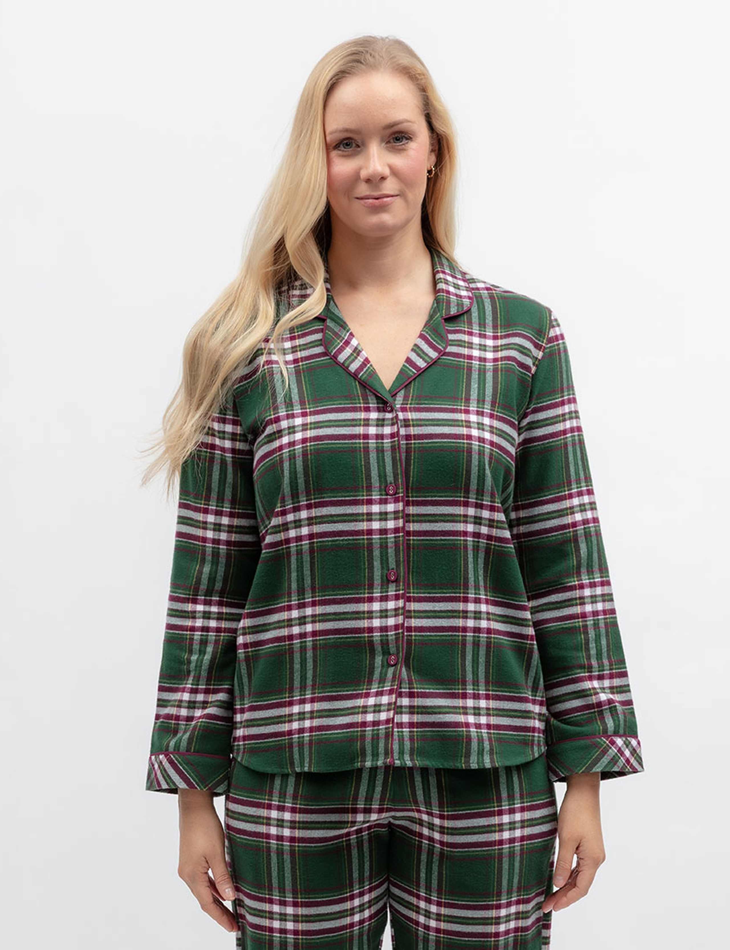 Pure Cotton Checked Family Christmas Pyjama Top