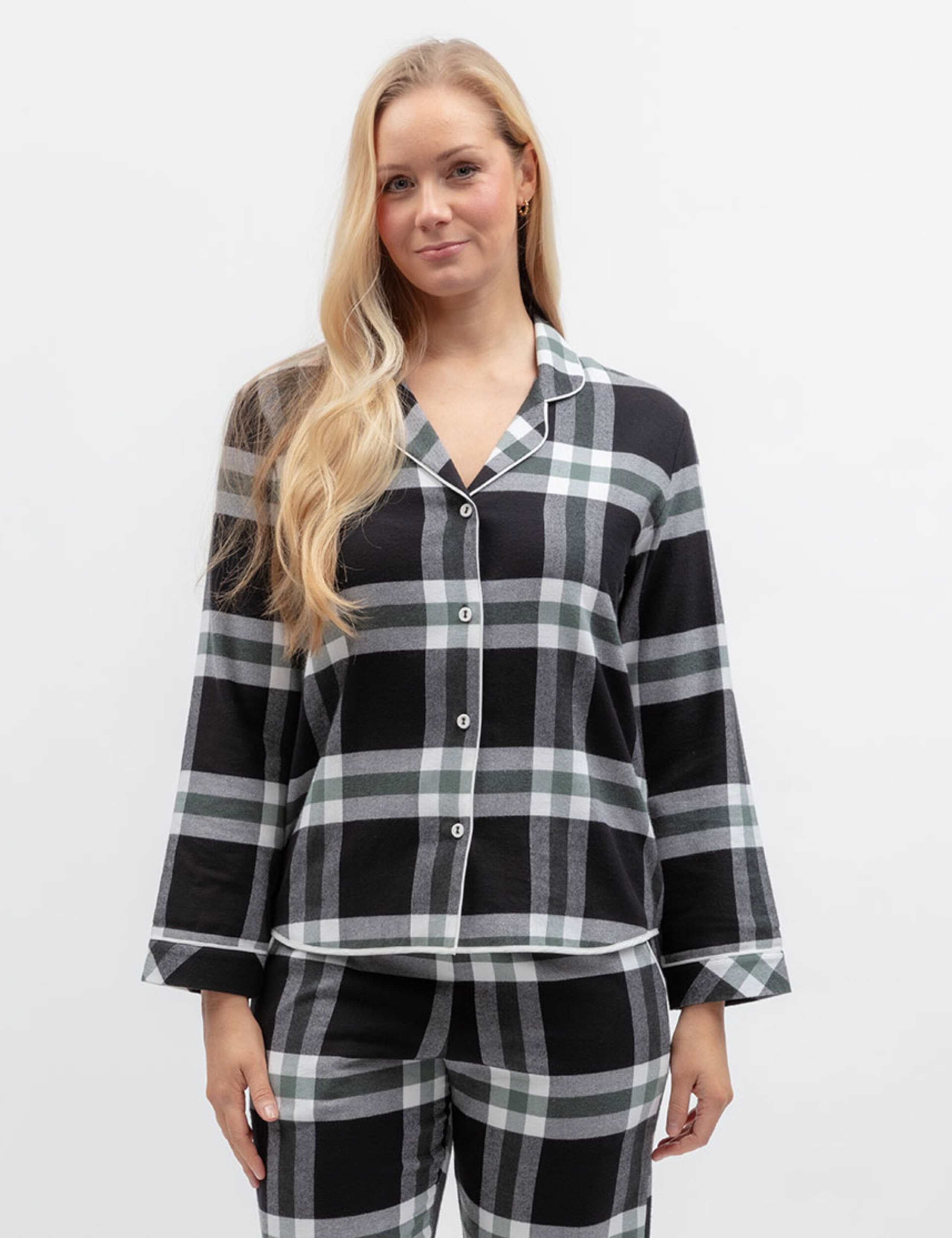 Pure Cotton Checked Pyjama Top