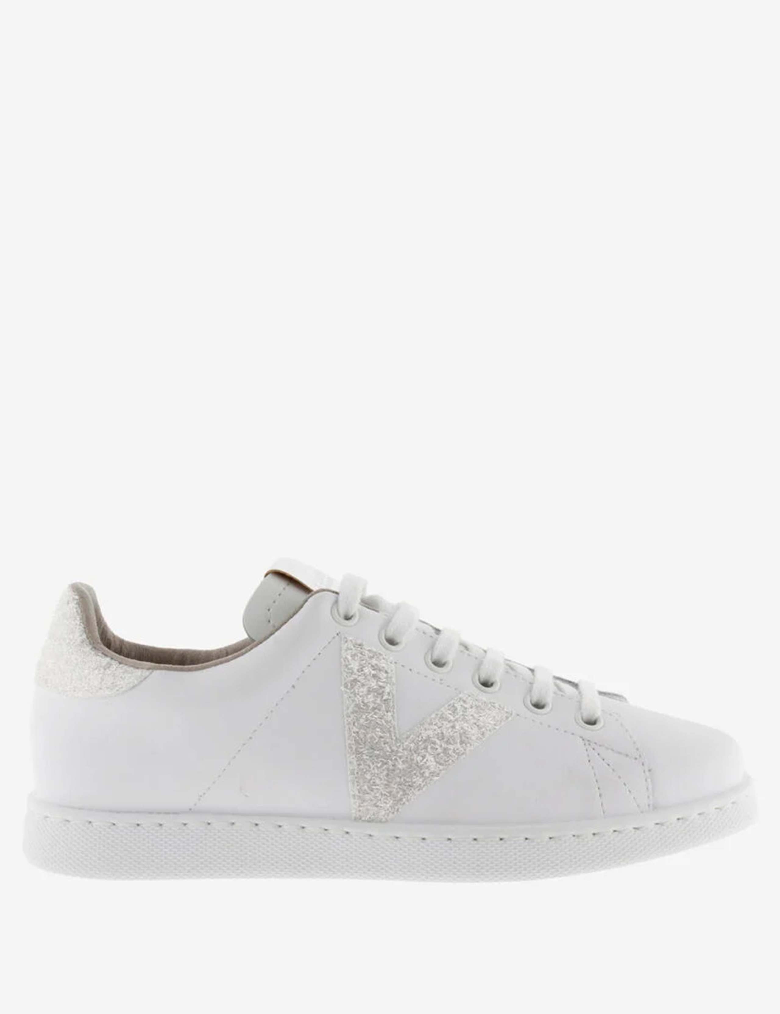 Tenis Glitter Leather Lace-Up Trainers