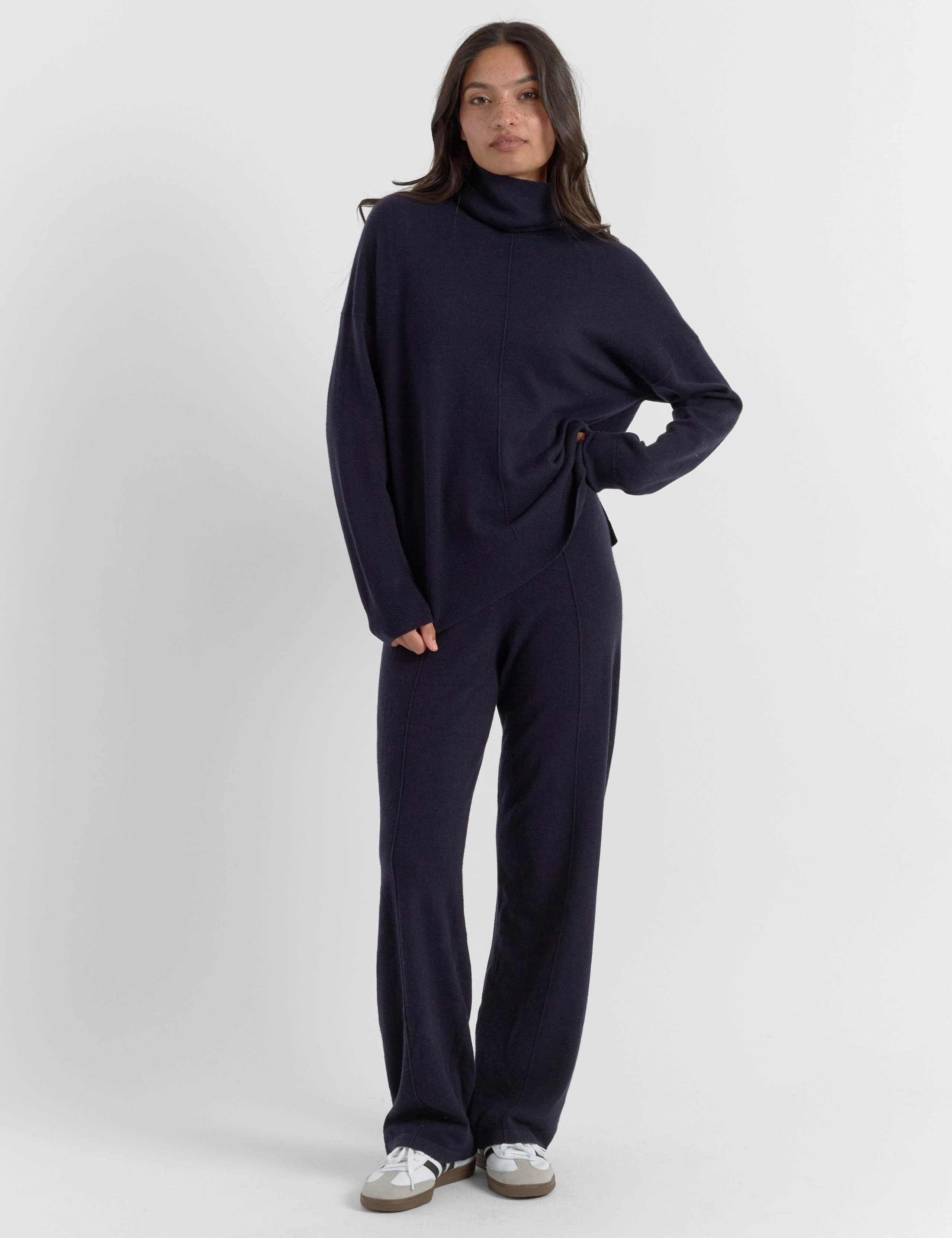 Wool Rich with Cashmere Roll Neck Relaxed Jumper