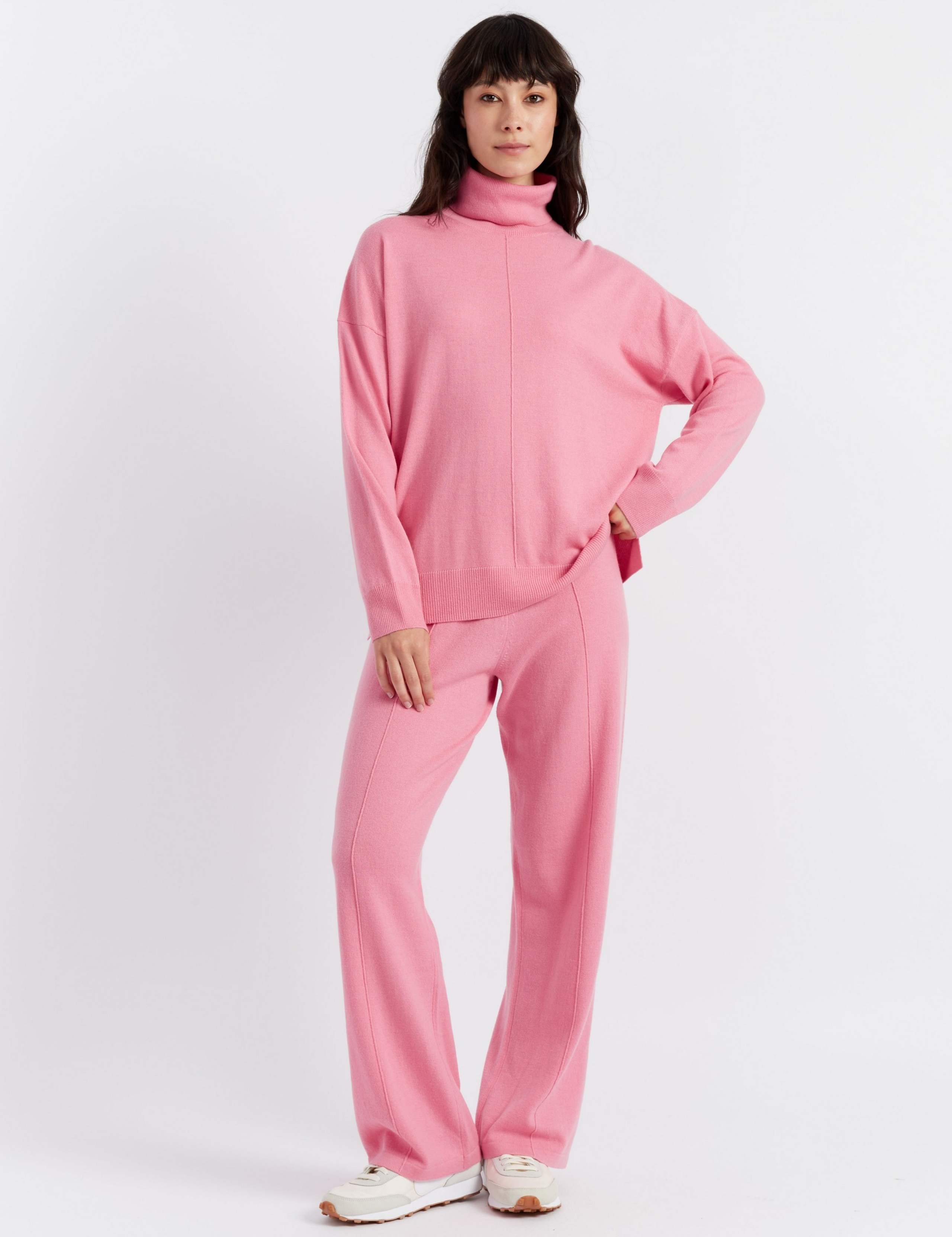 Wool Rich with Cashmere Roll Neck Relaxed Jumper