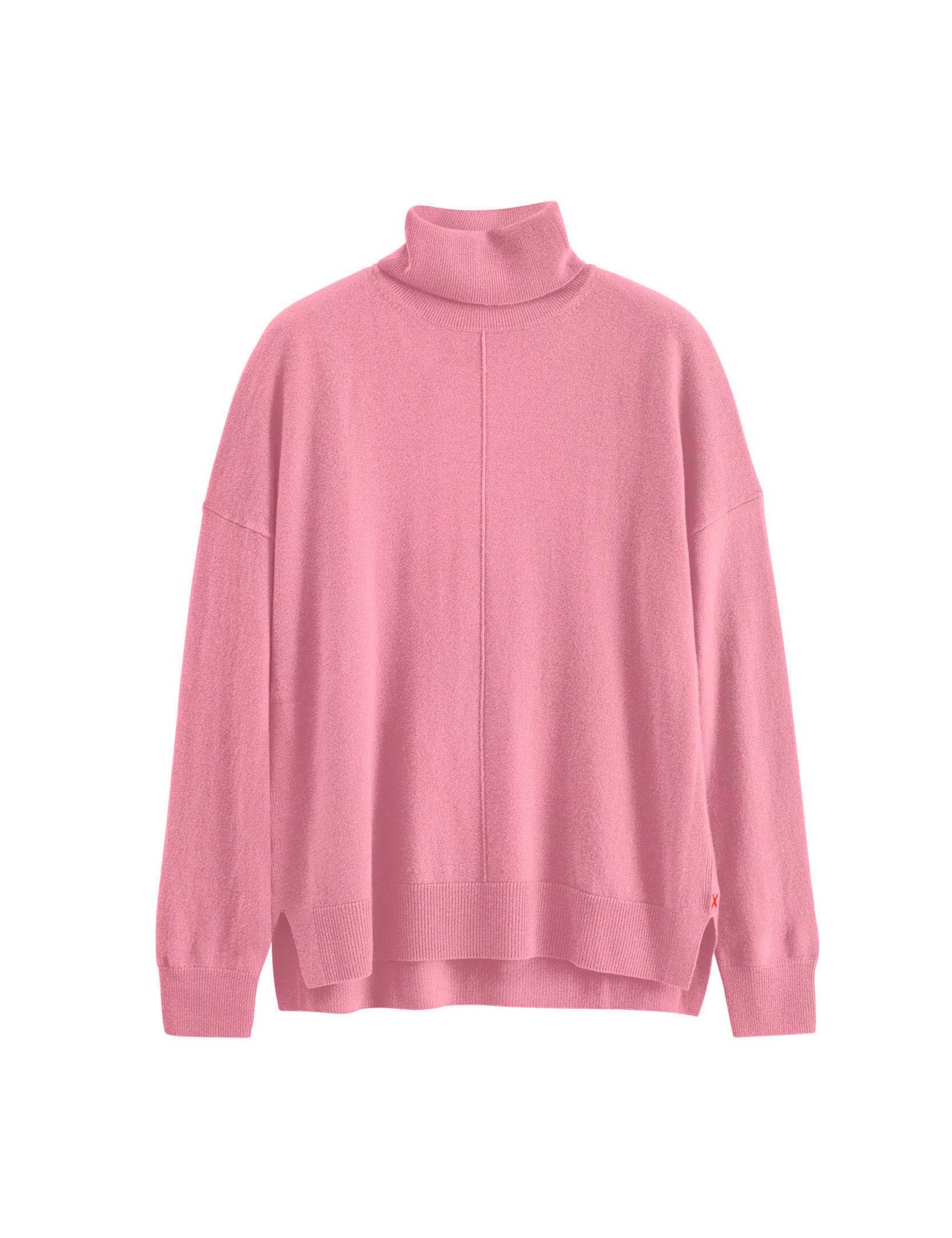 Wool Rich with Cashmere Roll Neck Relaxed Jumper
