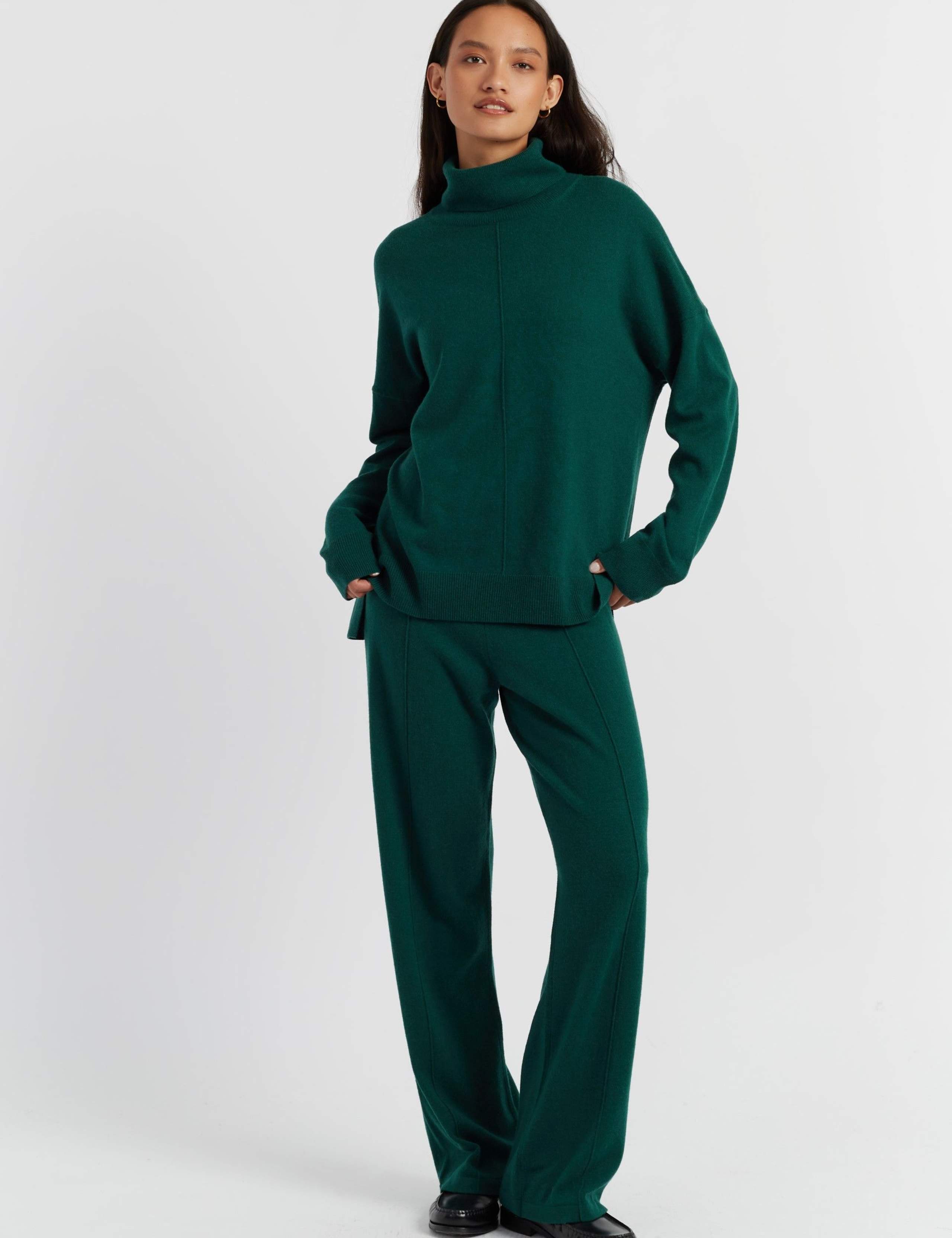 Wool Rich with Cashmere Roll Neck Relaxed Jumper
