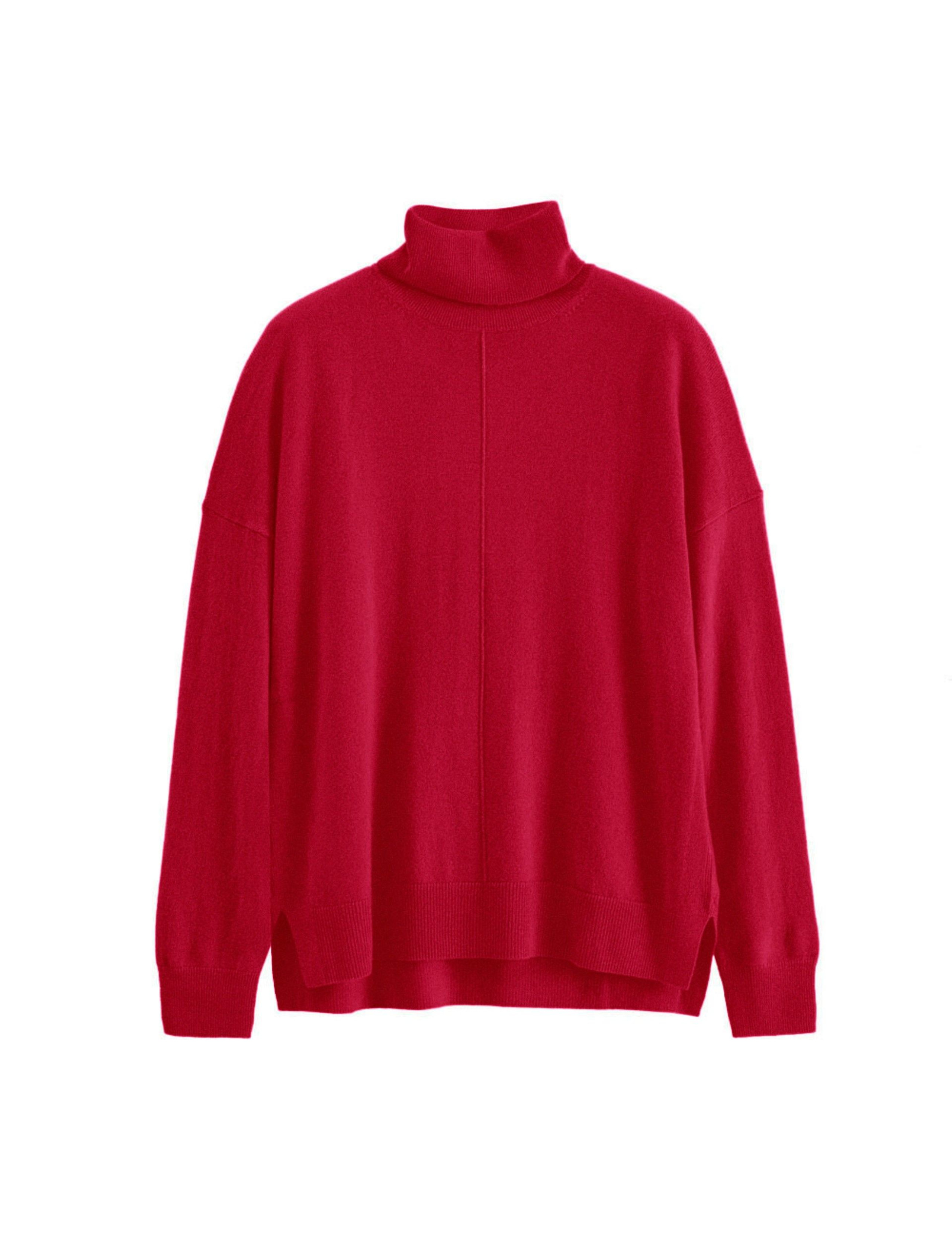 Wool Rich with Cashmere Roll Neck Relaxed Jumper