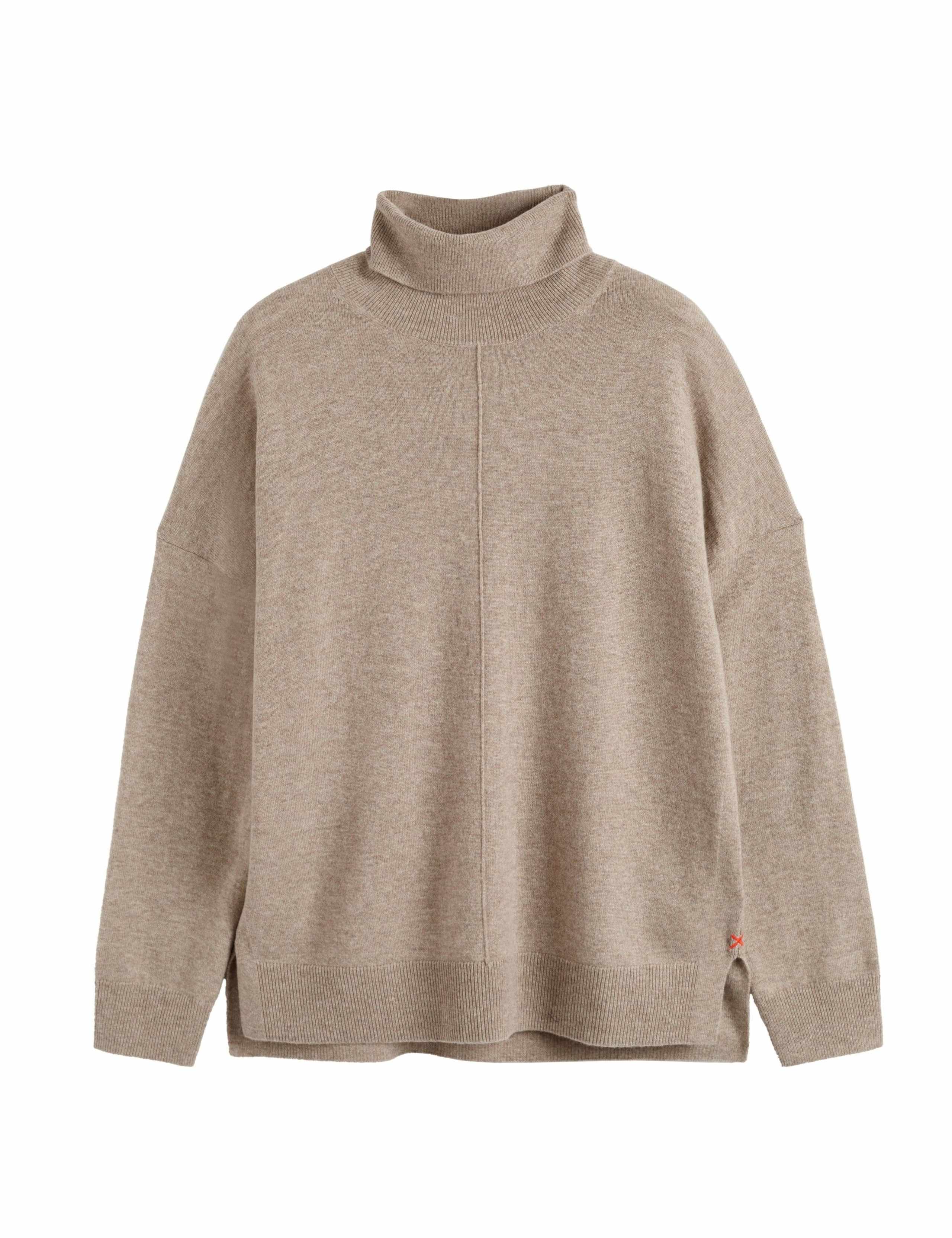 Wool Rich with Cashmere Roll Neck Relaxed Jumper