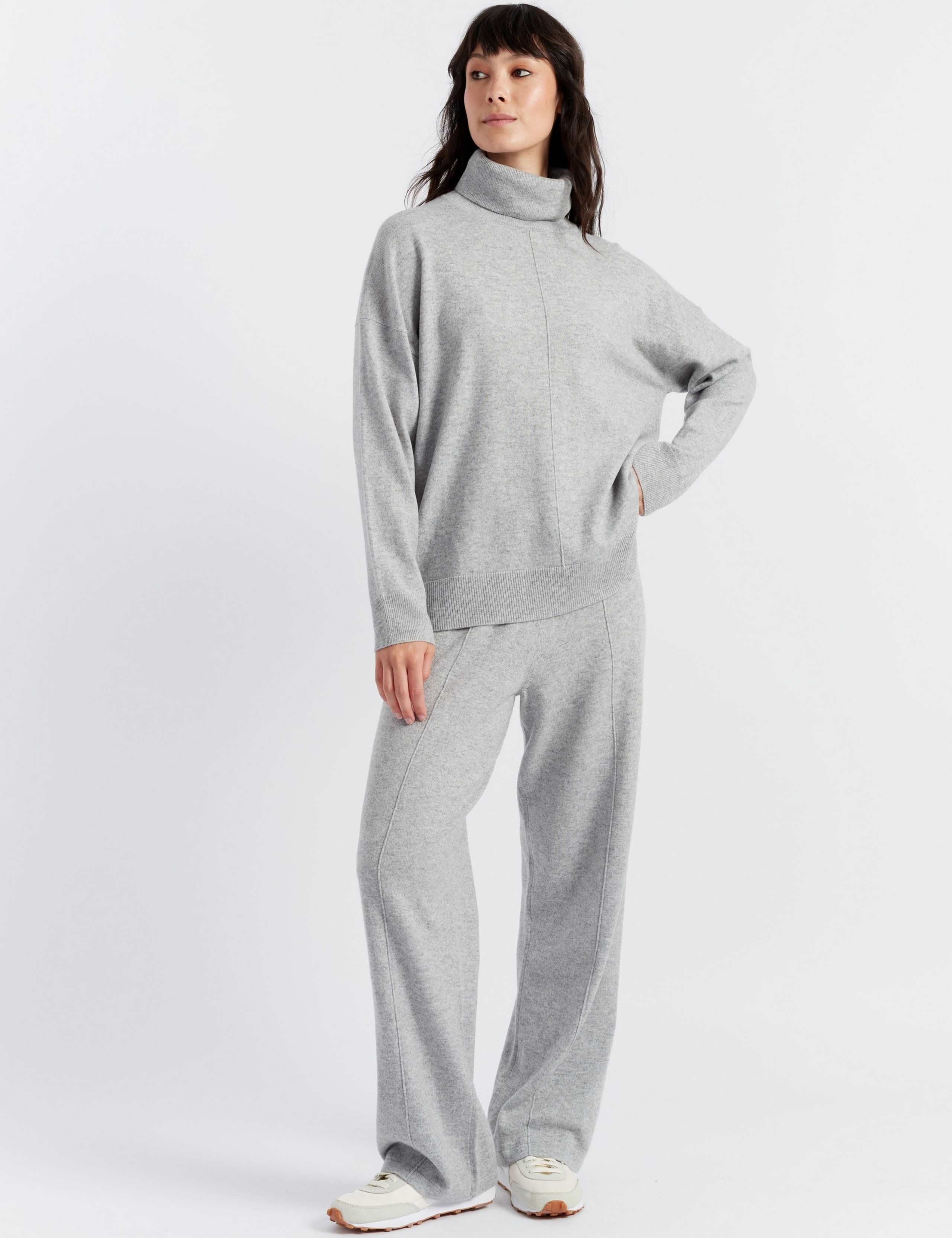 Wool Rich with Cashmere Roll Neck Relaxed Jumper