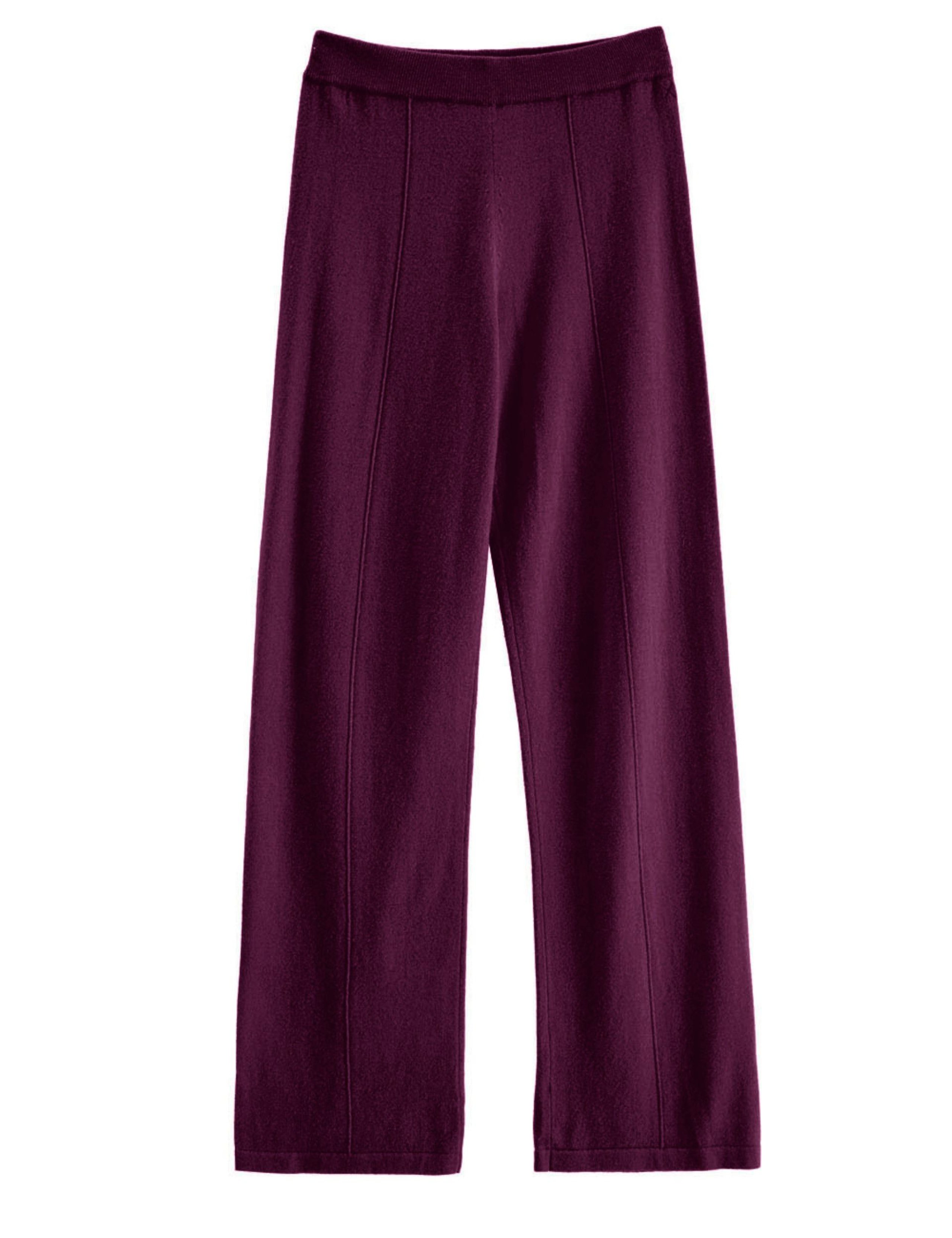 Wool Rich Wide Leg Relaxed Joggers with Cashmere
