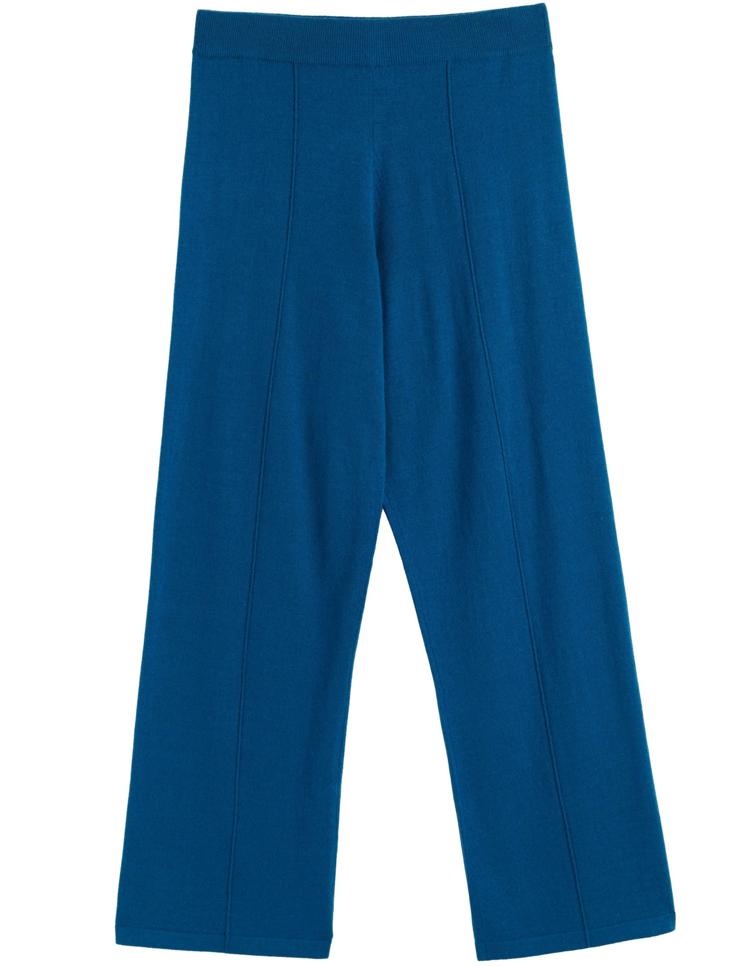 Wool Rich Wide Leg Relaxed Joggers with Cashmere