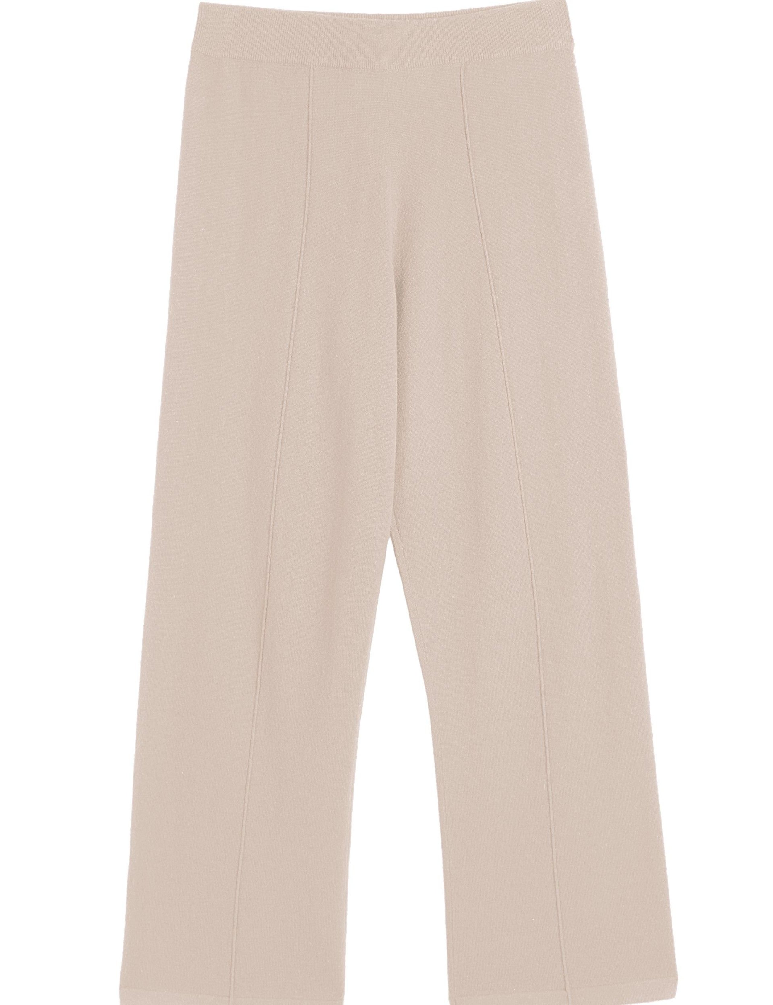 Wool Rich Wide Leg Relaxed Joggers with Cashmere