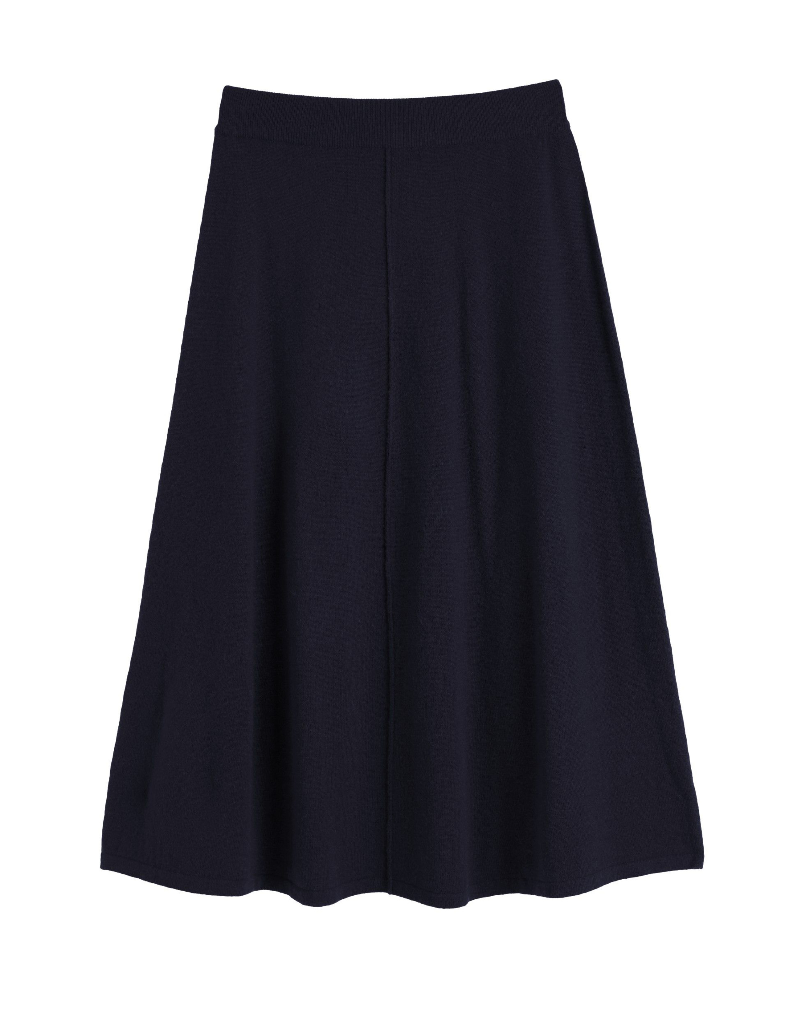 Midi A-Line Skirt with Cashmere