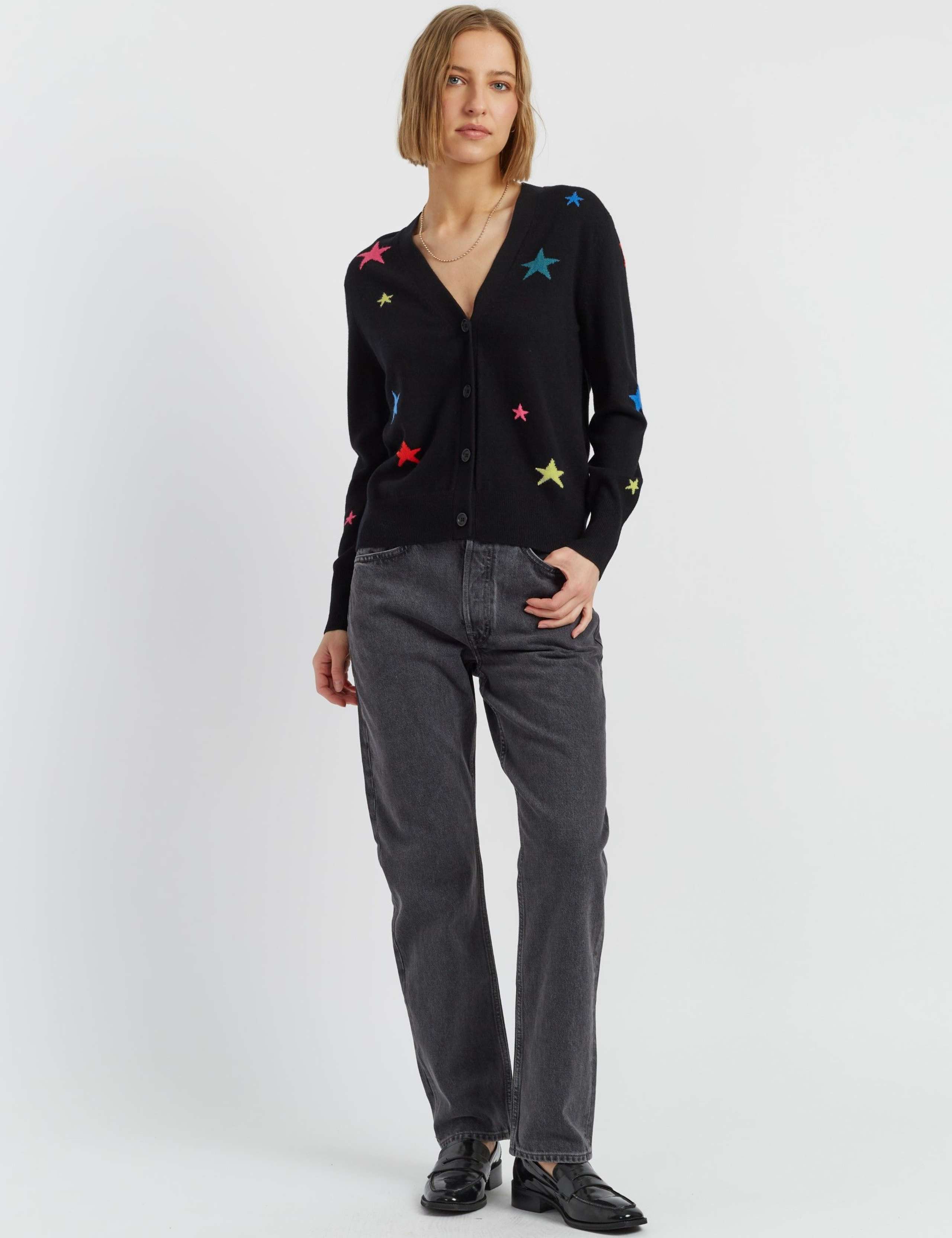 Merino Wool with Cashmere Star Cardigan