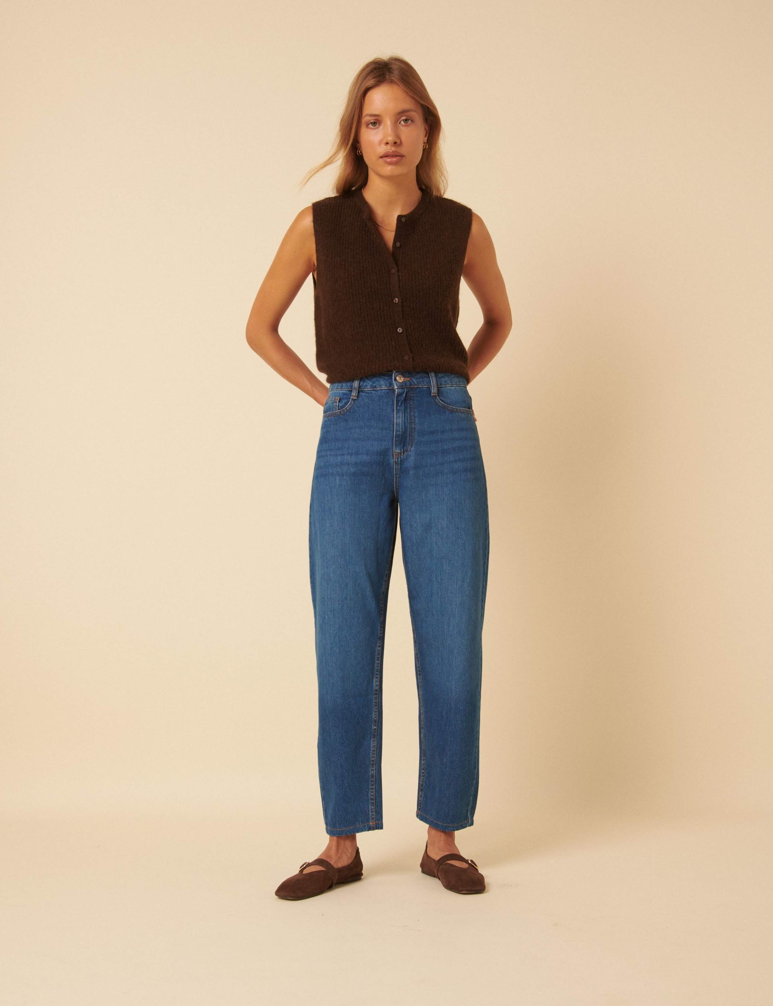 High Waisted Barrel Leg Jeans