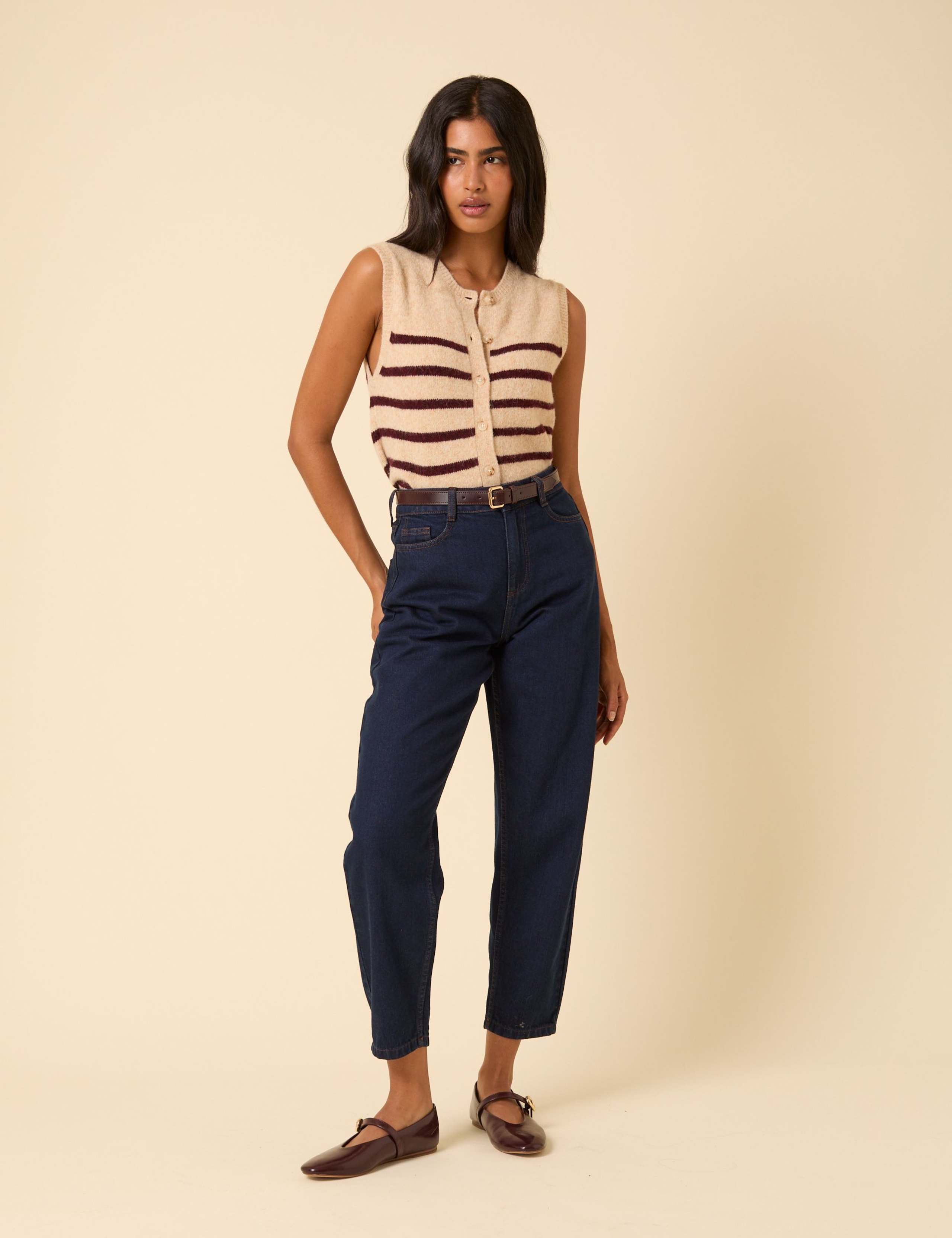 High Waisted Barrel Leg Jeans