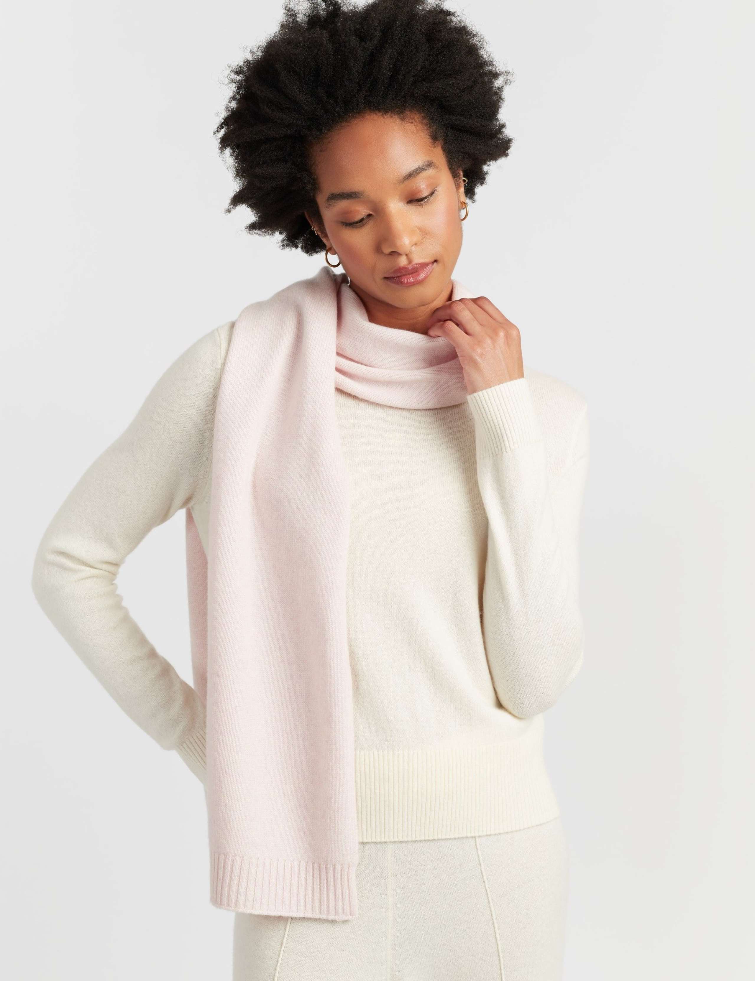 Wool Rich With Cashmere Knitted Scarf