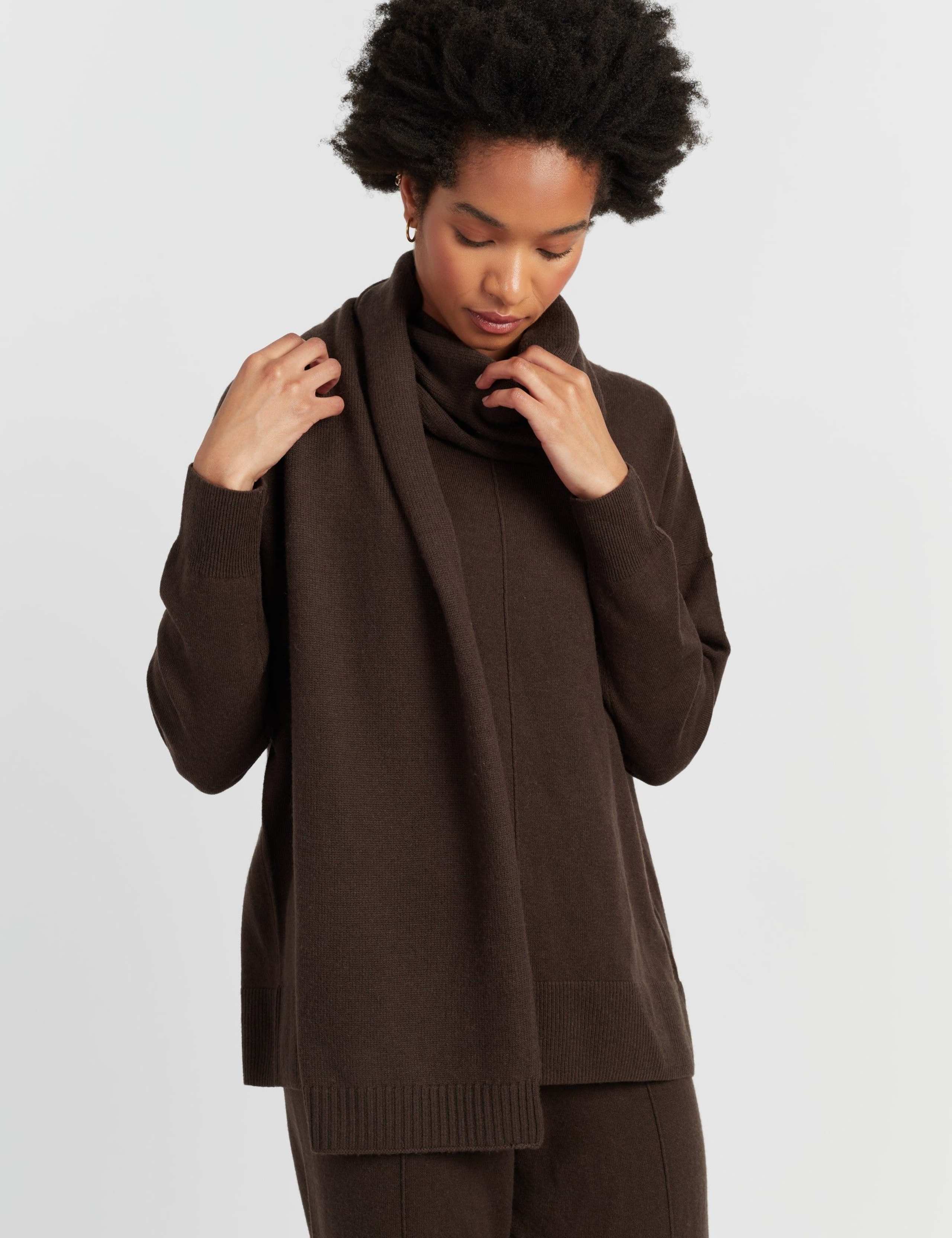 Wool Rich With Cashmere Knitted Scarf