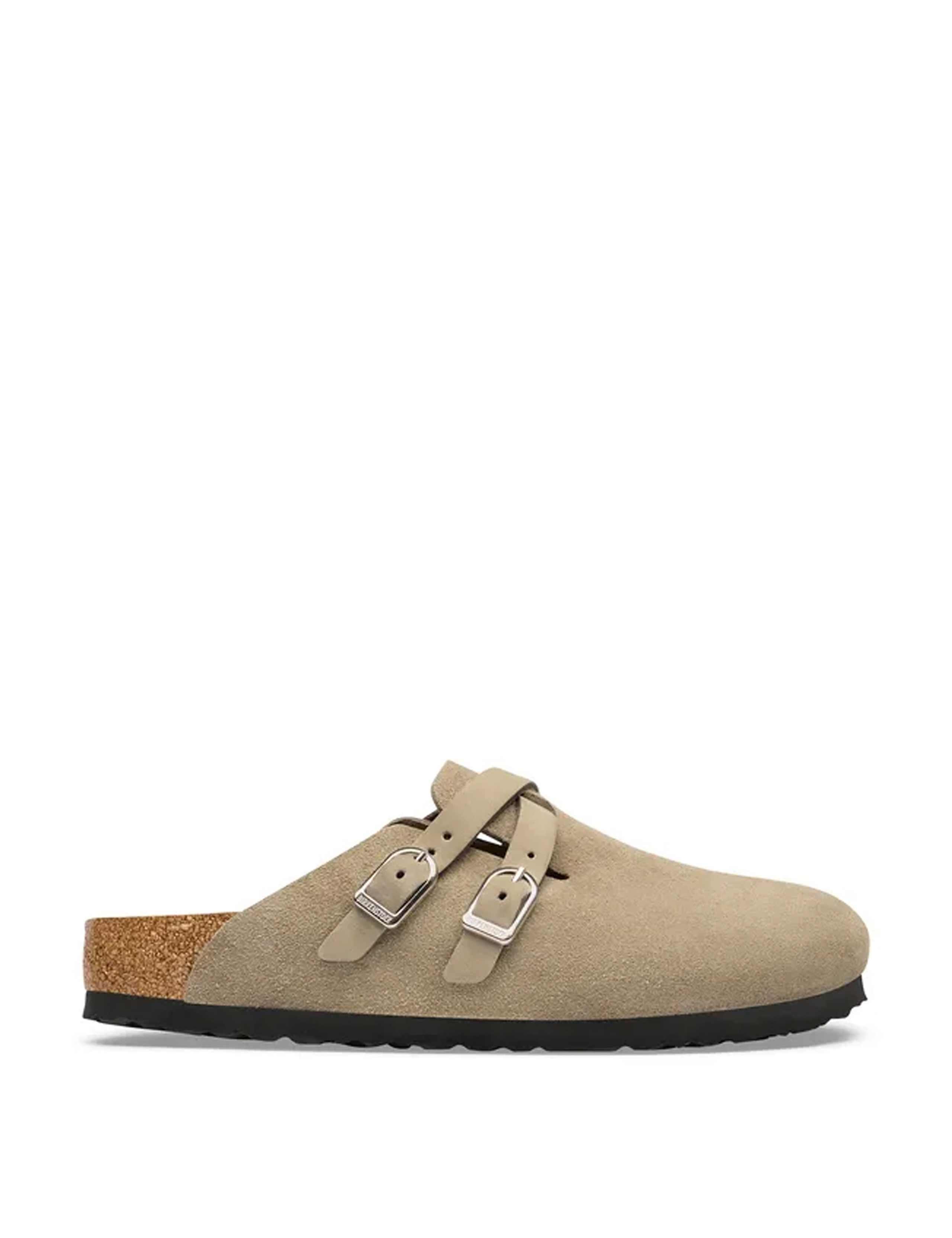Blair Suede Buckle Clogs