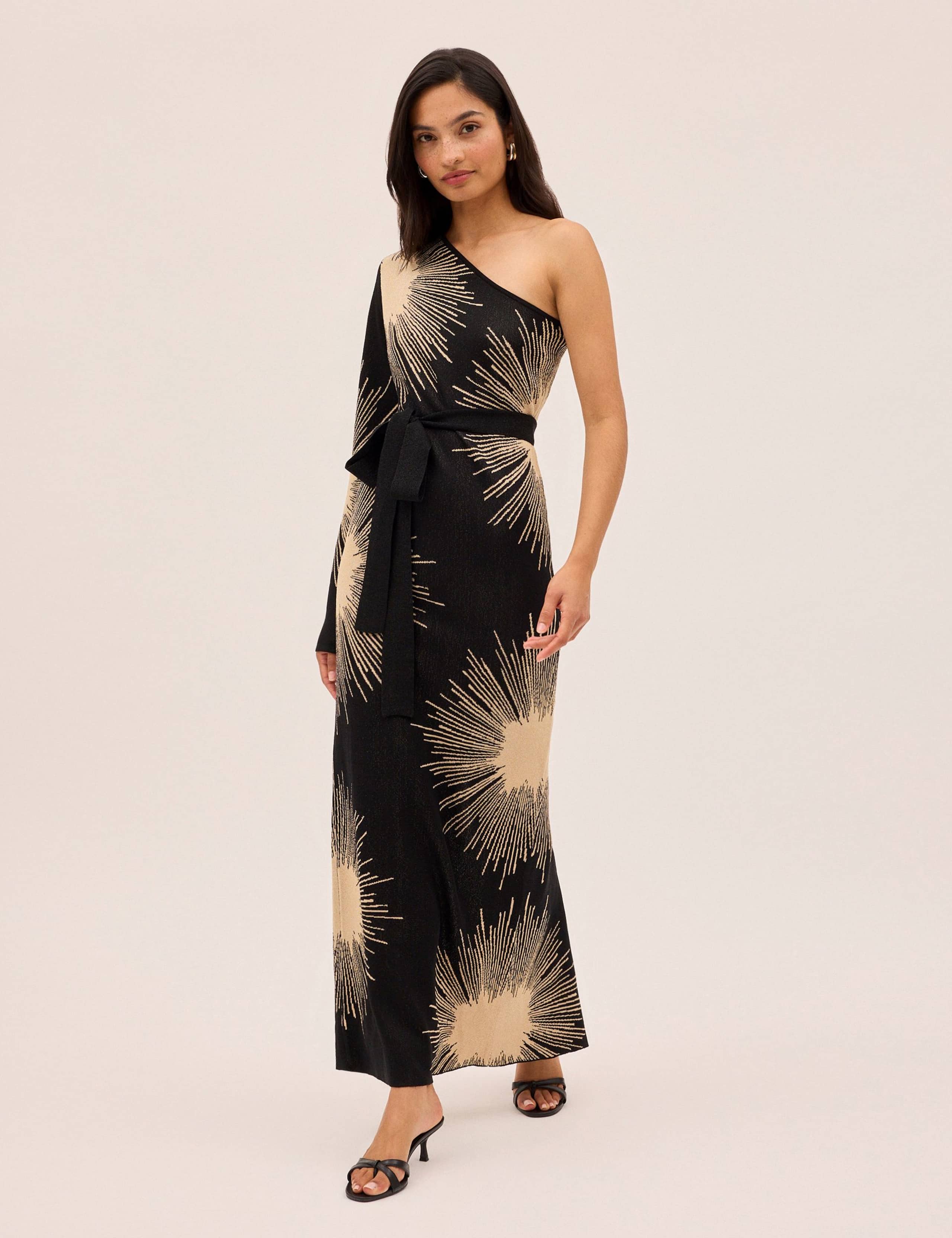 Knitted One Shoulder Midaxi Column Dress