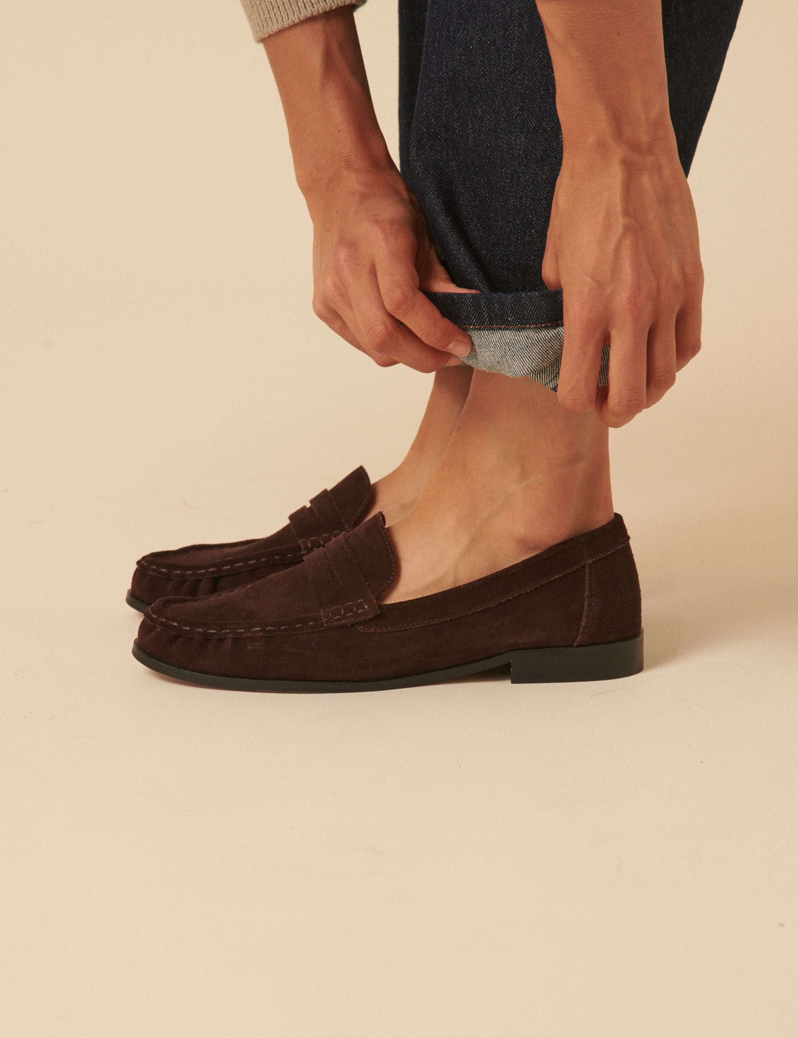 Suede Slip On Flat Loafers