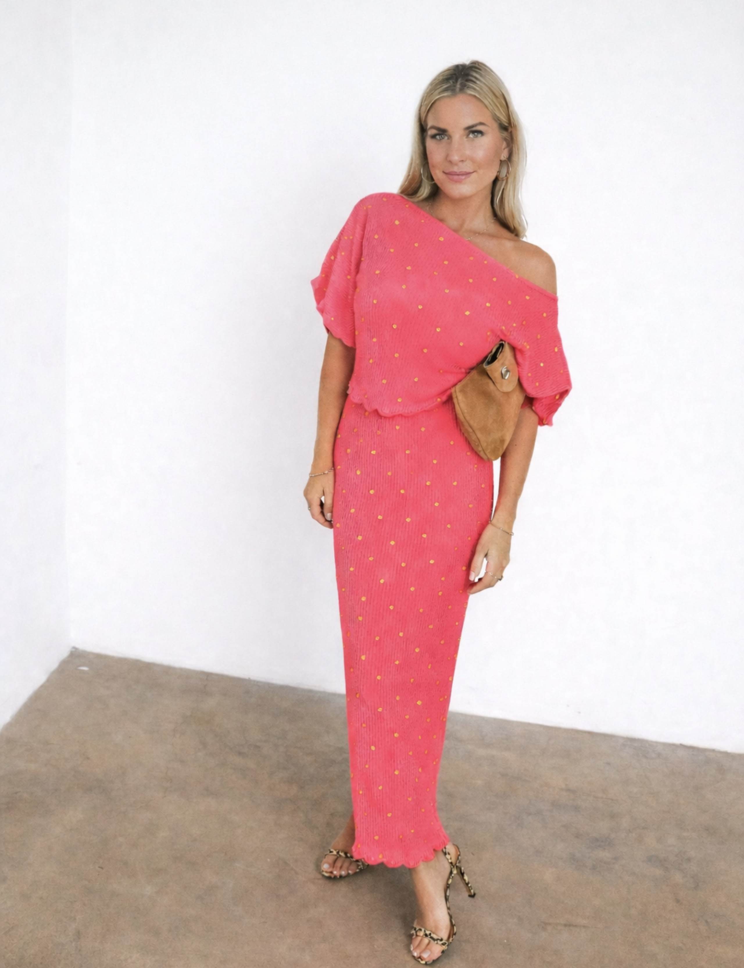 Plisse One Shoulder Midaxi Waisted Dress