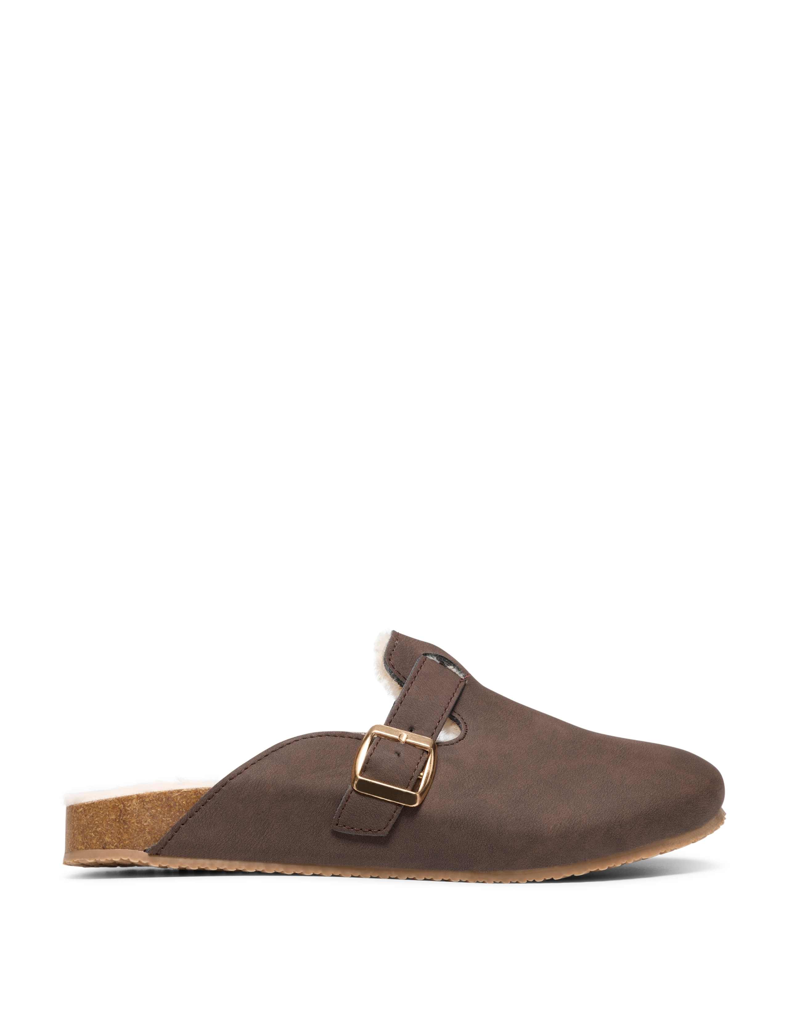 Faux Fur Lined Clog Slippers