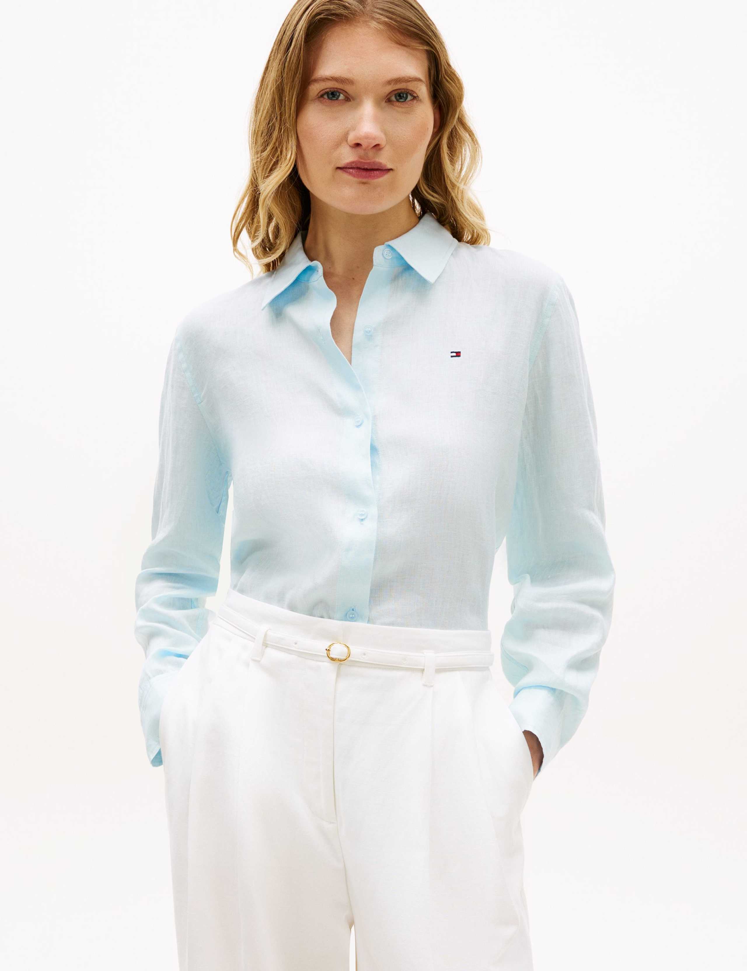 Pure Linen Collared Relaxed Shirt