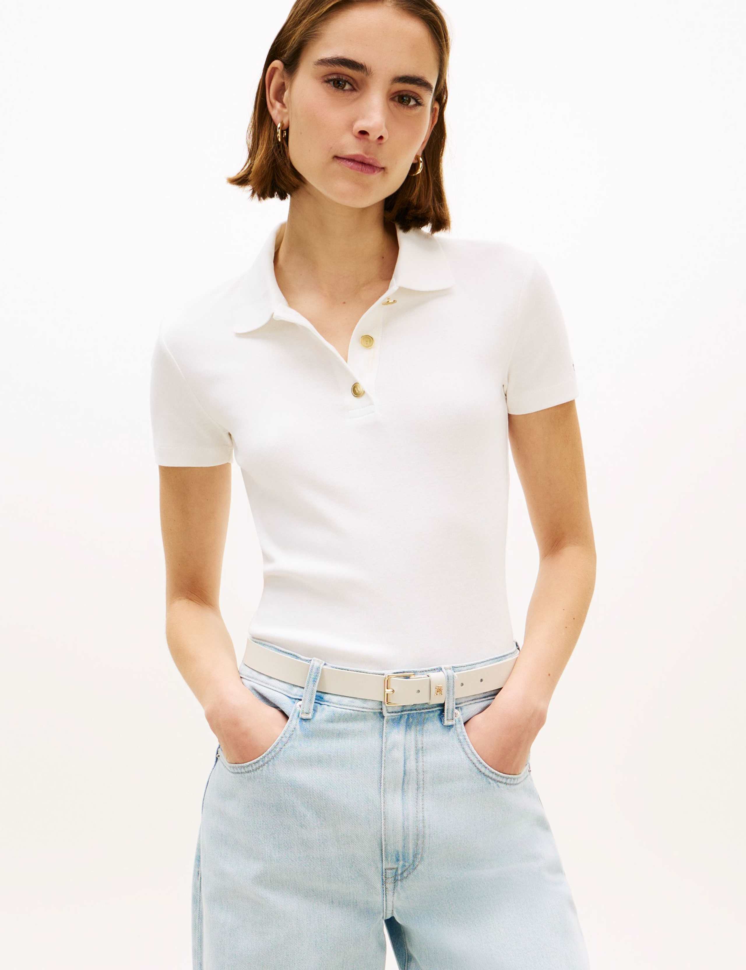 Pure Cotton Button Detail Polo Shirt