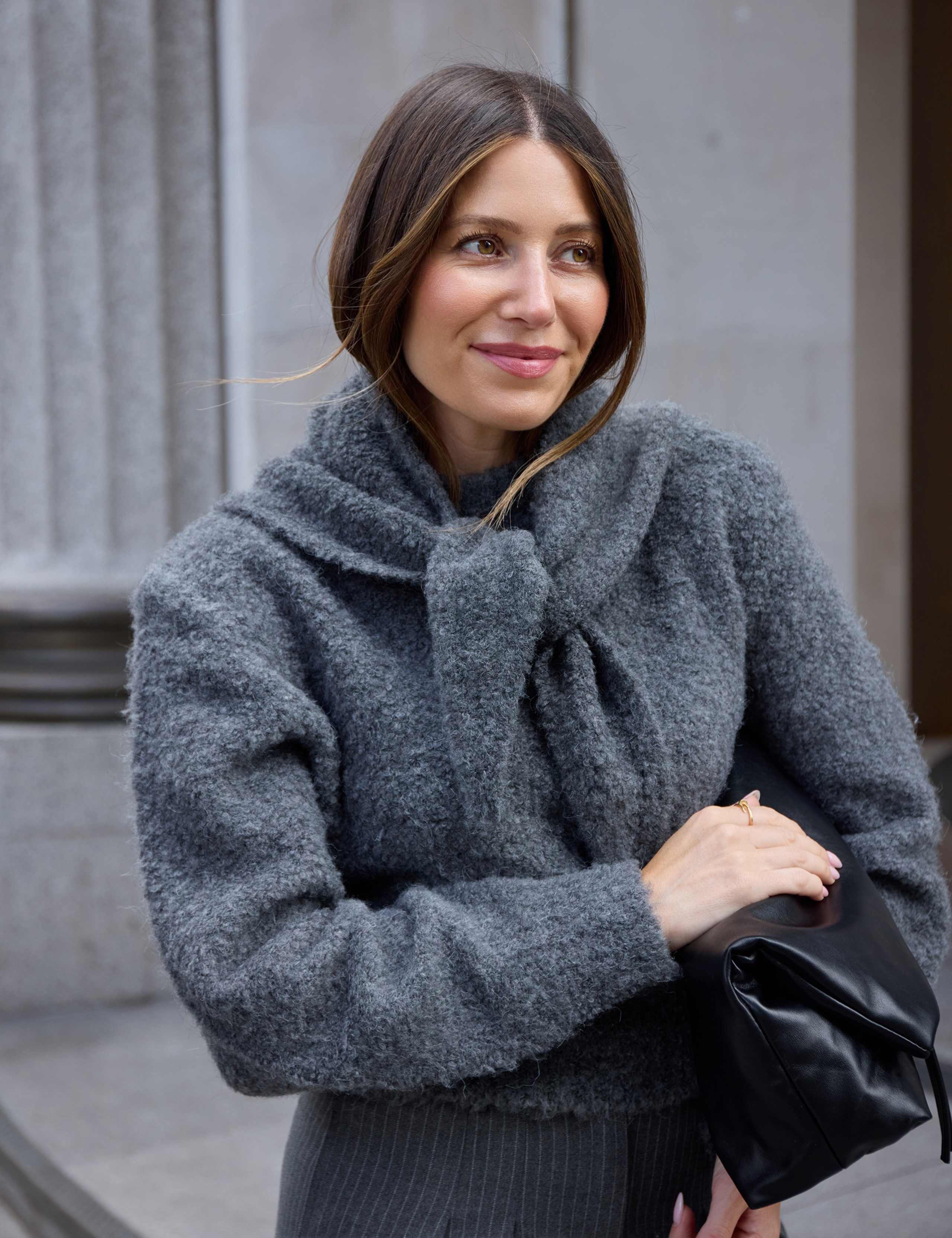 Boucle Triangle Scarf with Wool