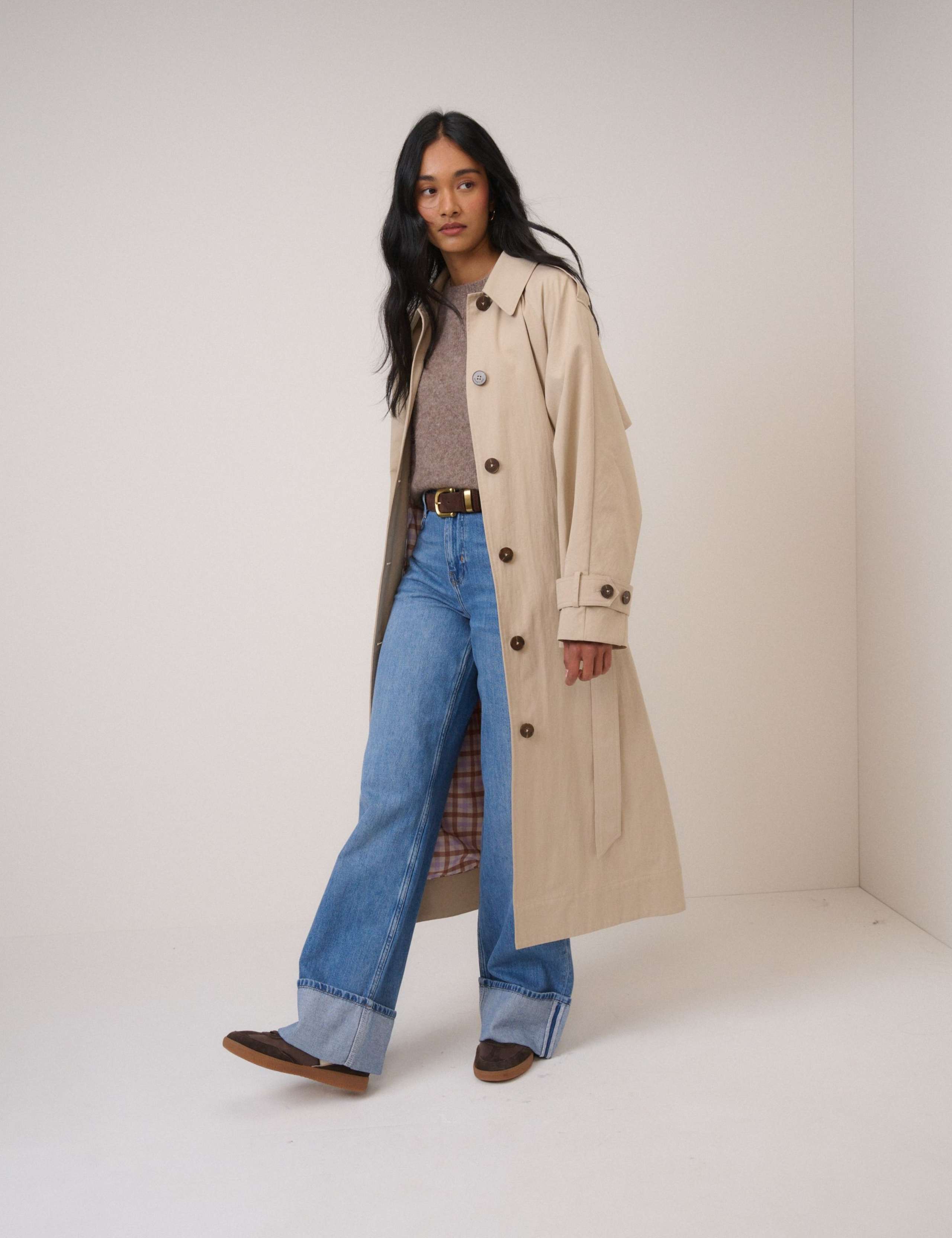 Cotton Rich Belted Longline Trench Coat