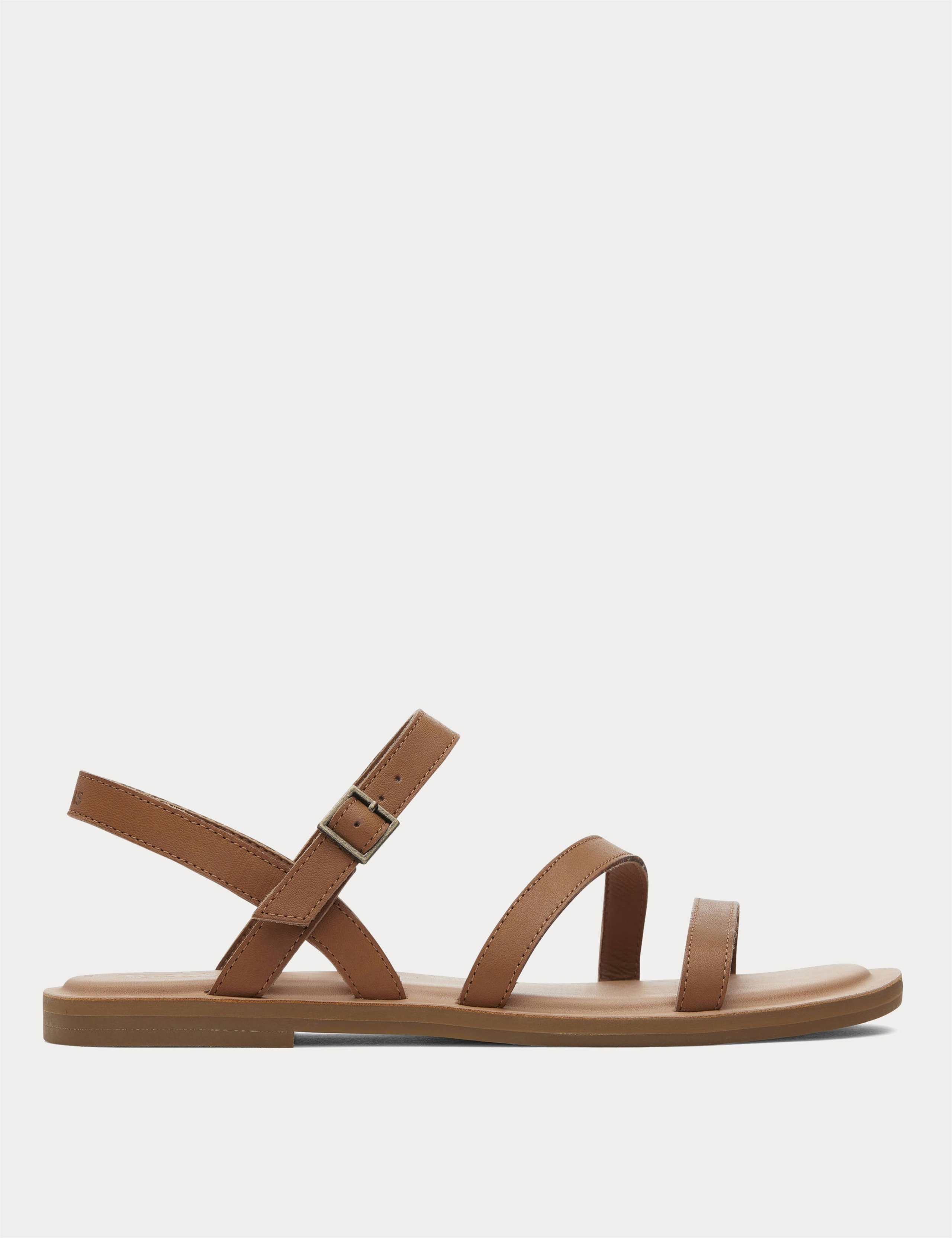 Leather Strappy Flat Sandals