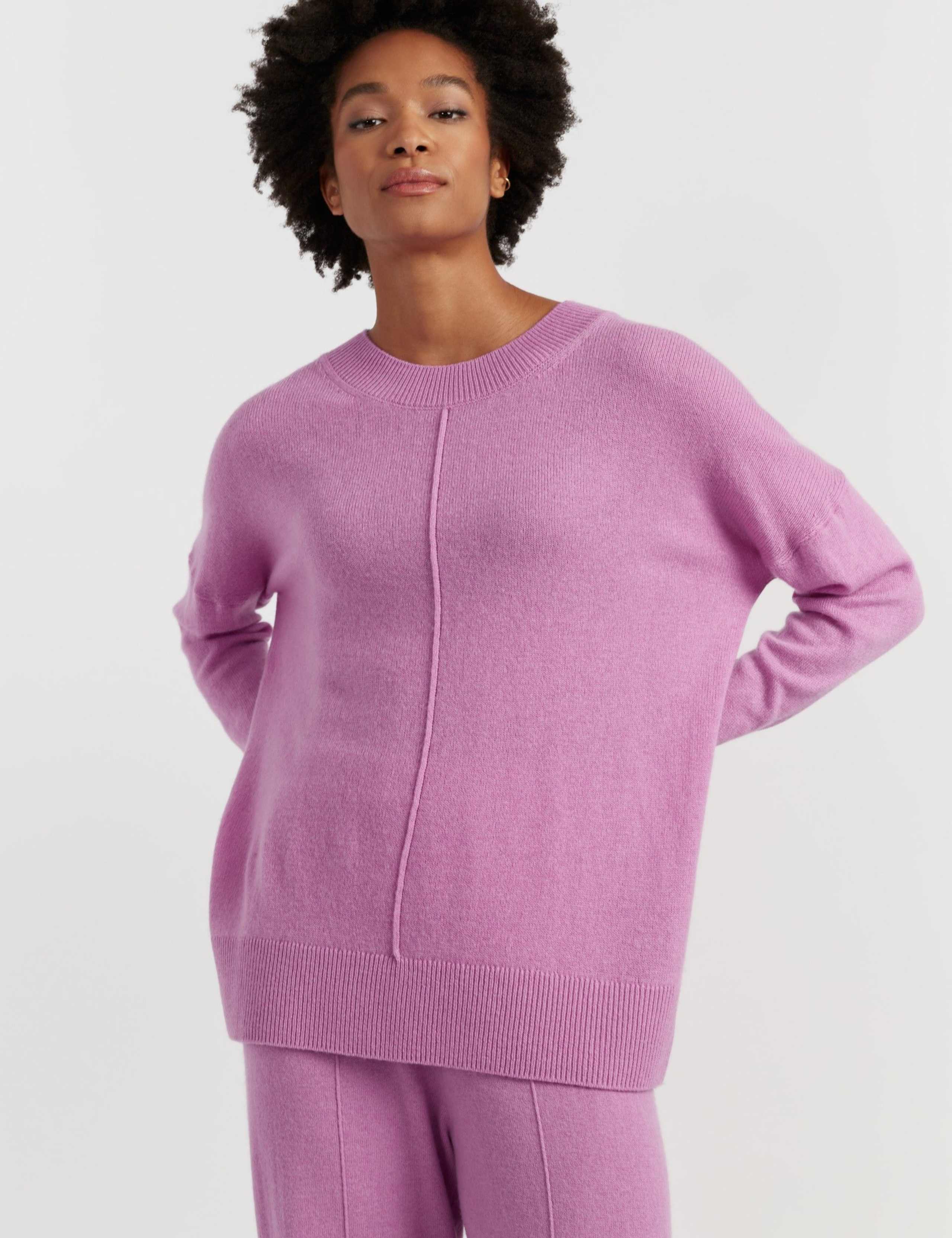 Wool Rich Relaxed Sweatshirt with Cashmere