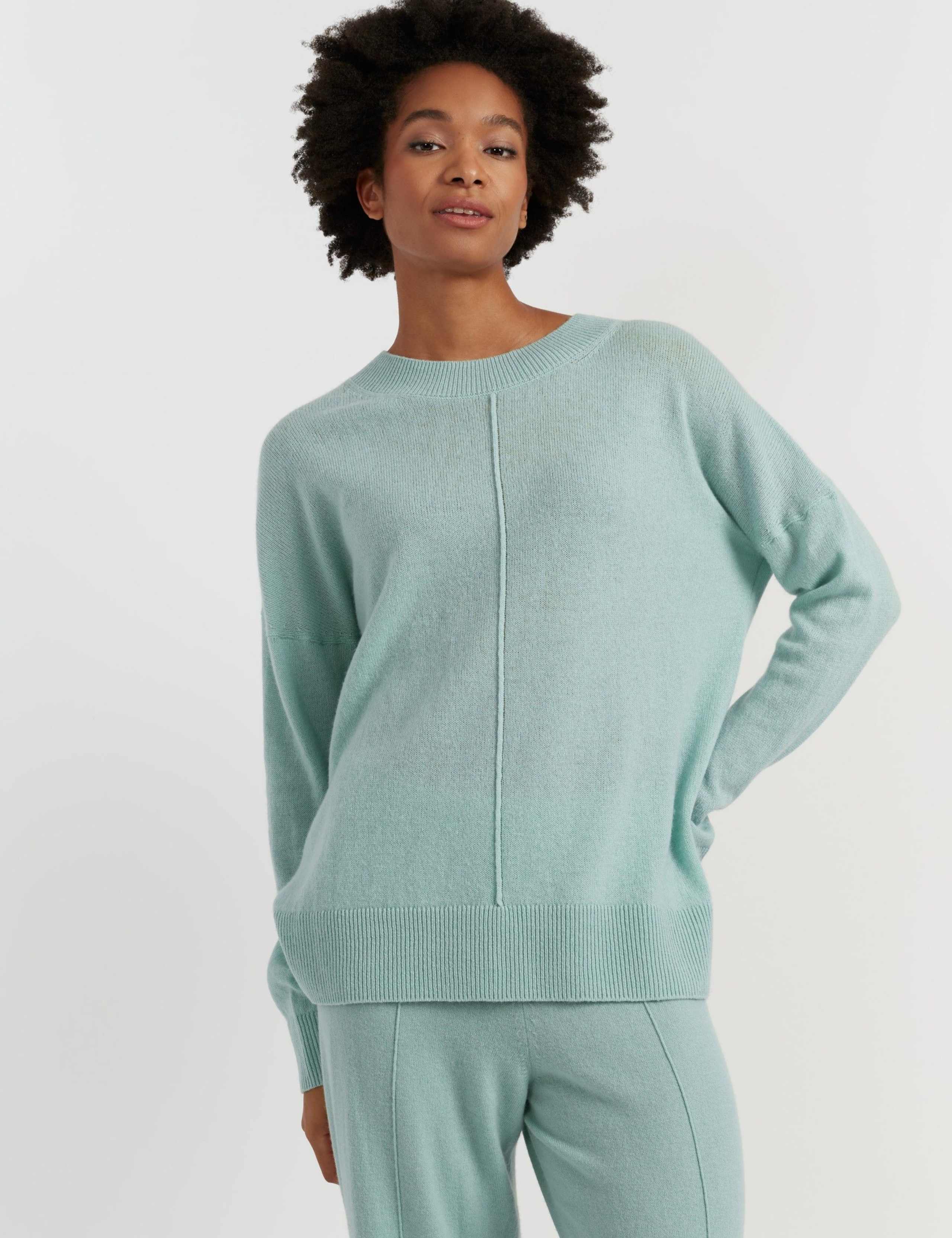Wool Rich Relaxed Sweatshirt with Cashmere
