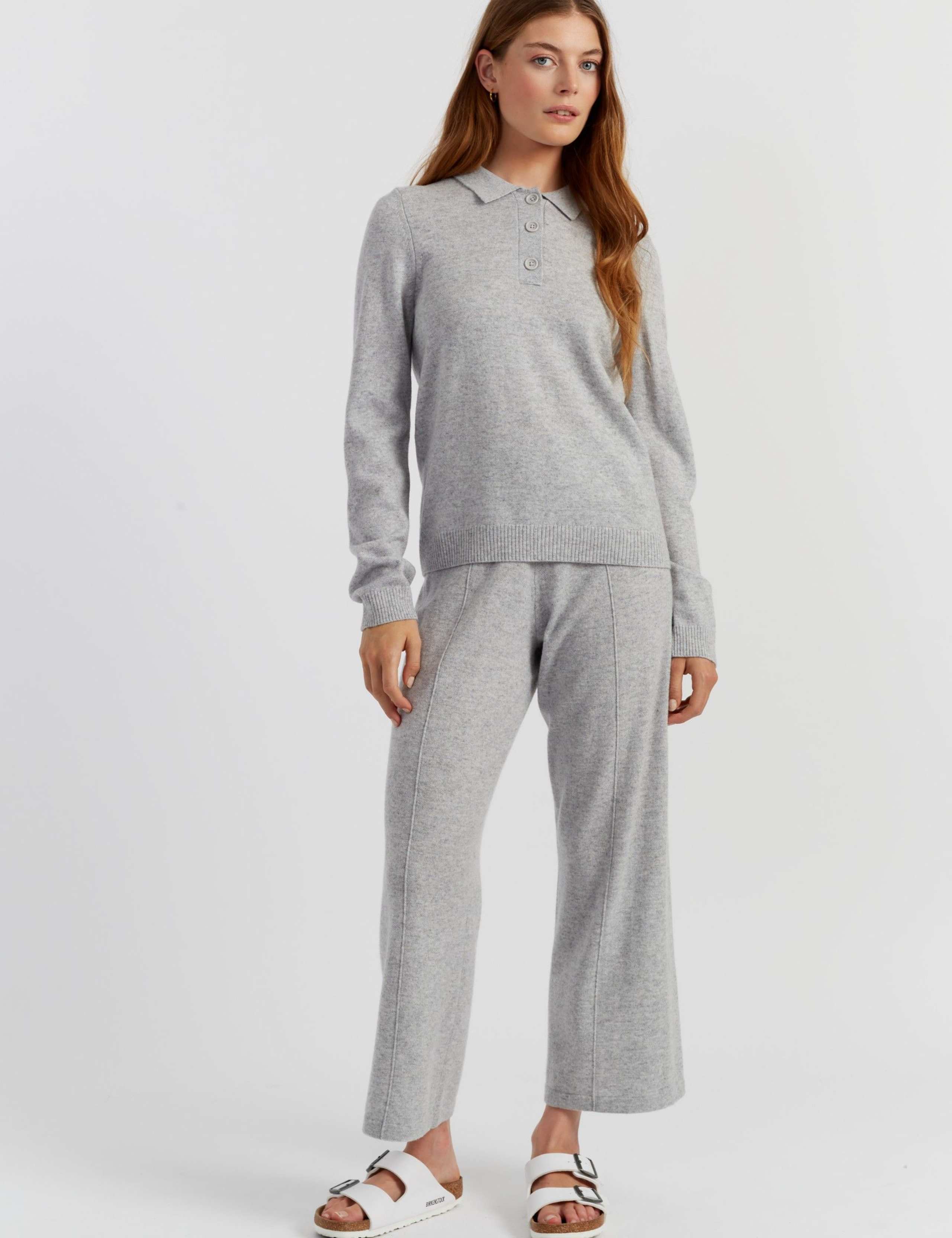 Wool Rich Collared Sweatshirt with Cashmere