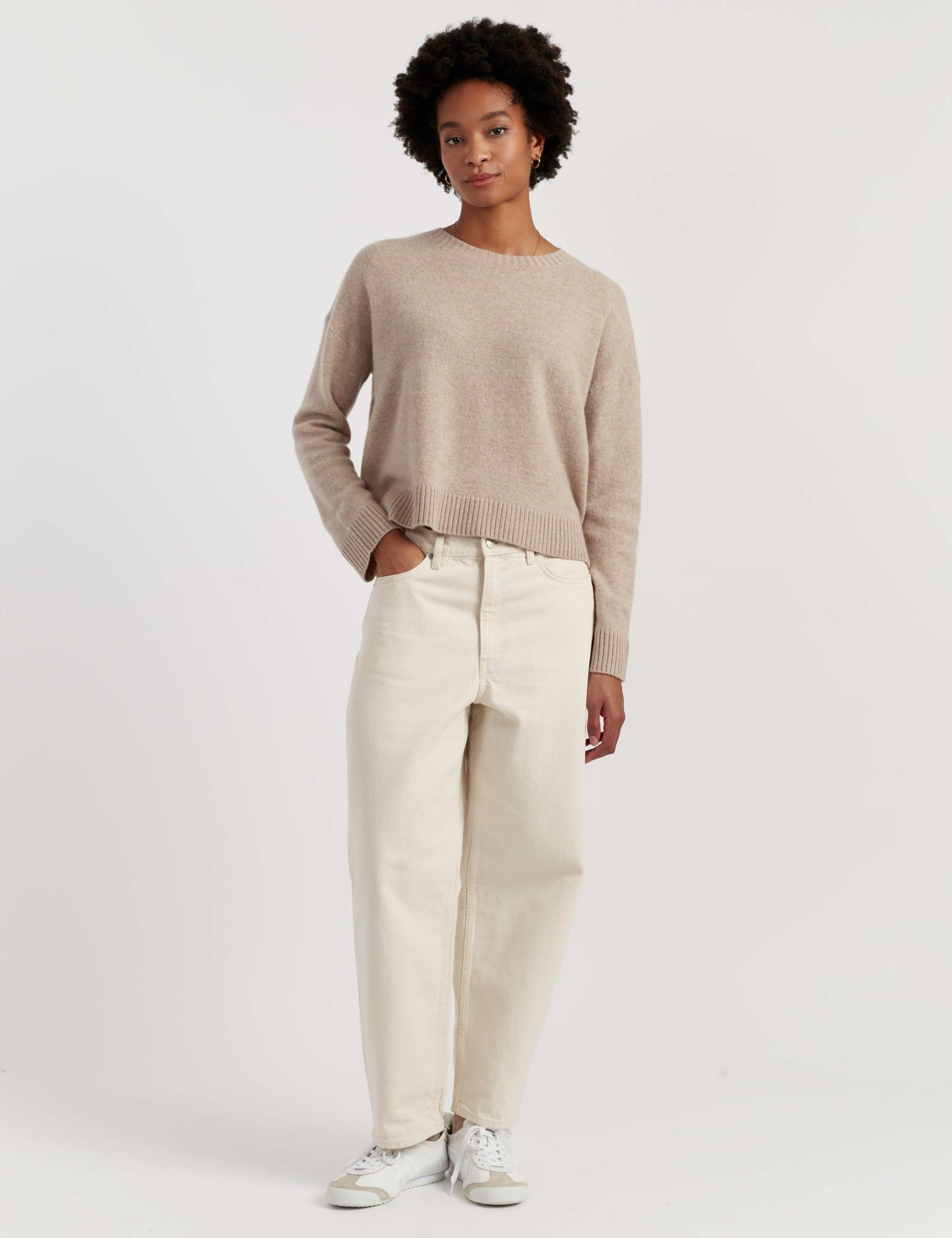 Wool Rich Relaxed Sweatshirt with Cashmere
