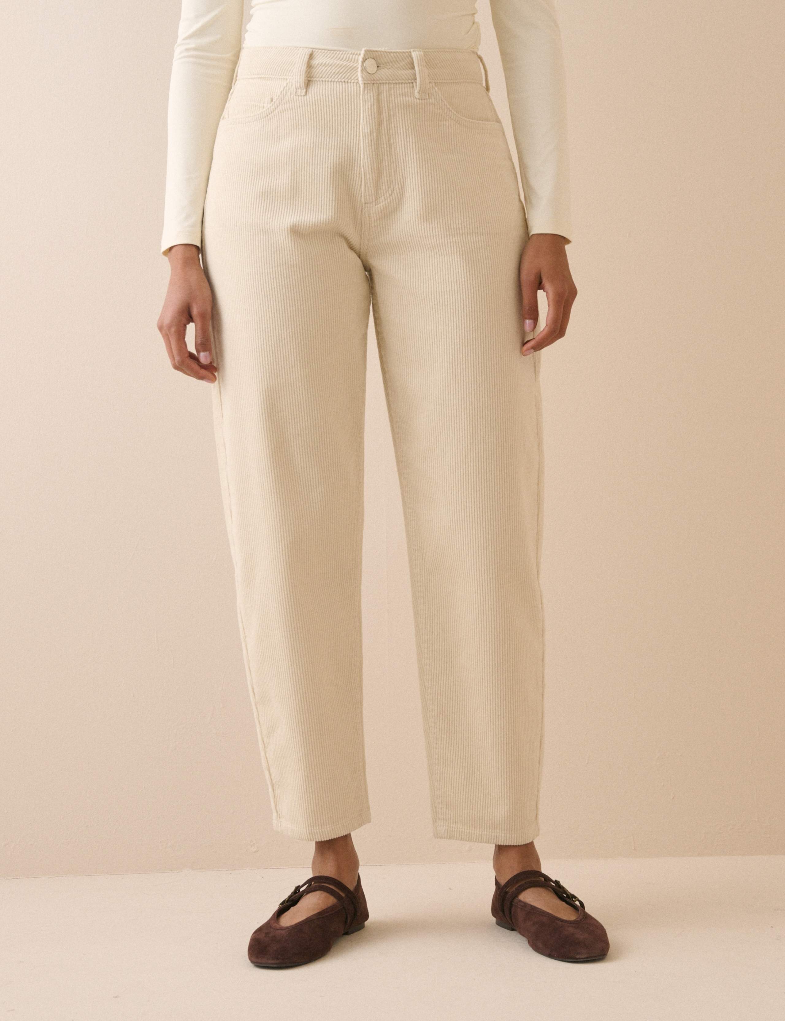 Corduroy Barrel Leg Jeans