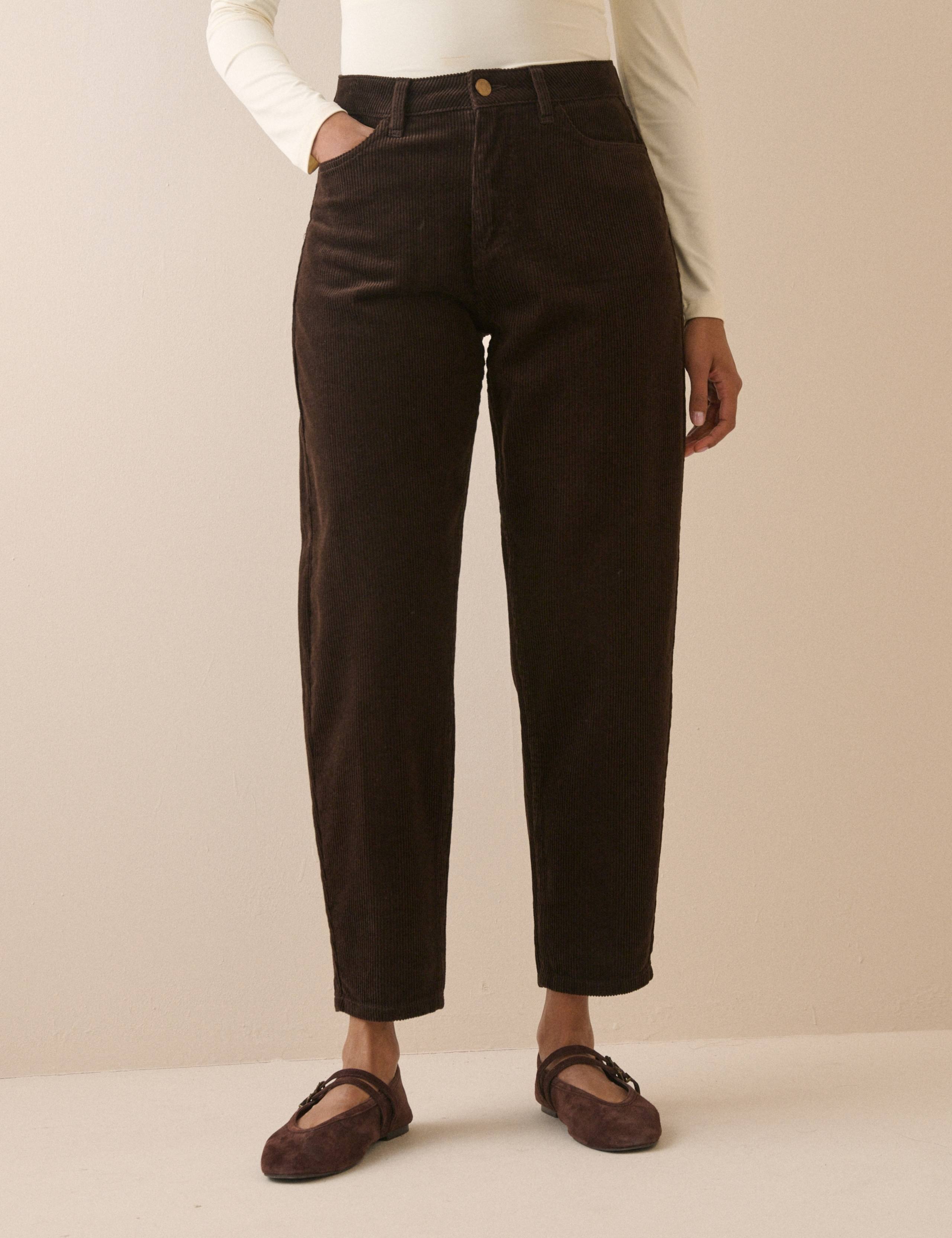 Corduroy Barrel Leg Jeans