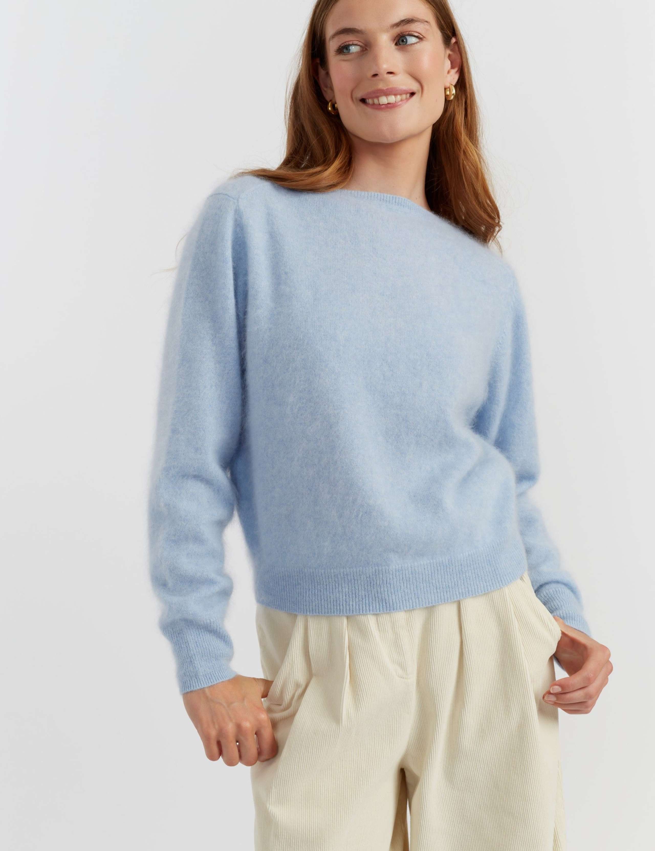 Brushed Pure Cashmere Crew Neck Jumper