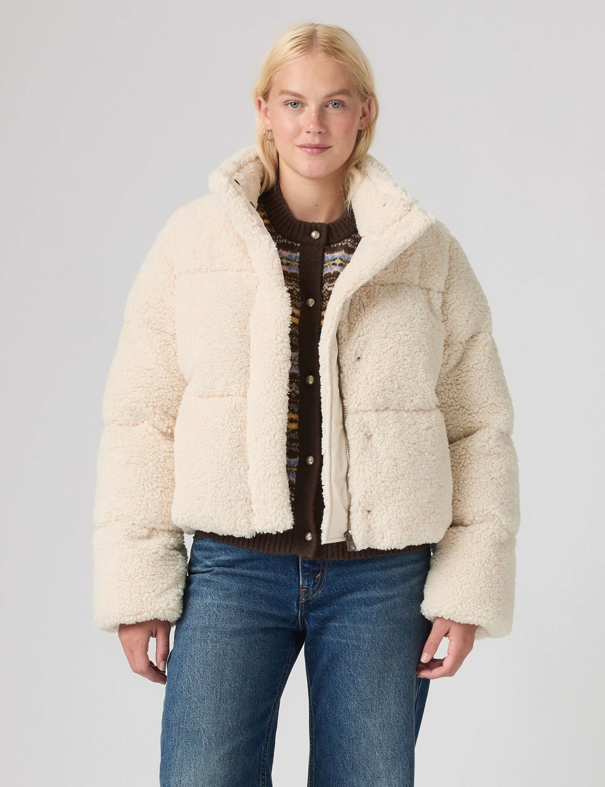 Funnel Neck Cropped Puffer Jacket