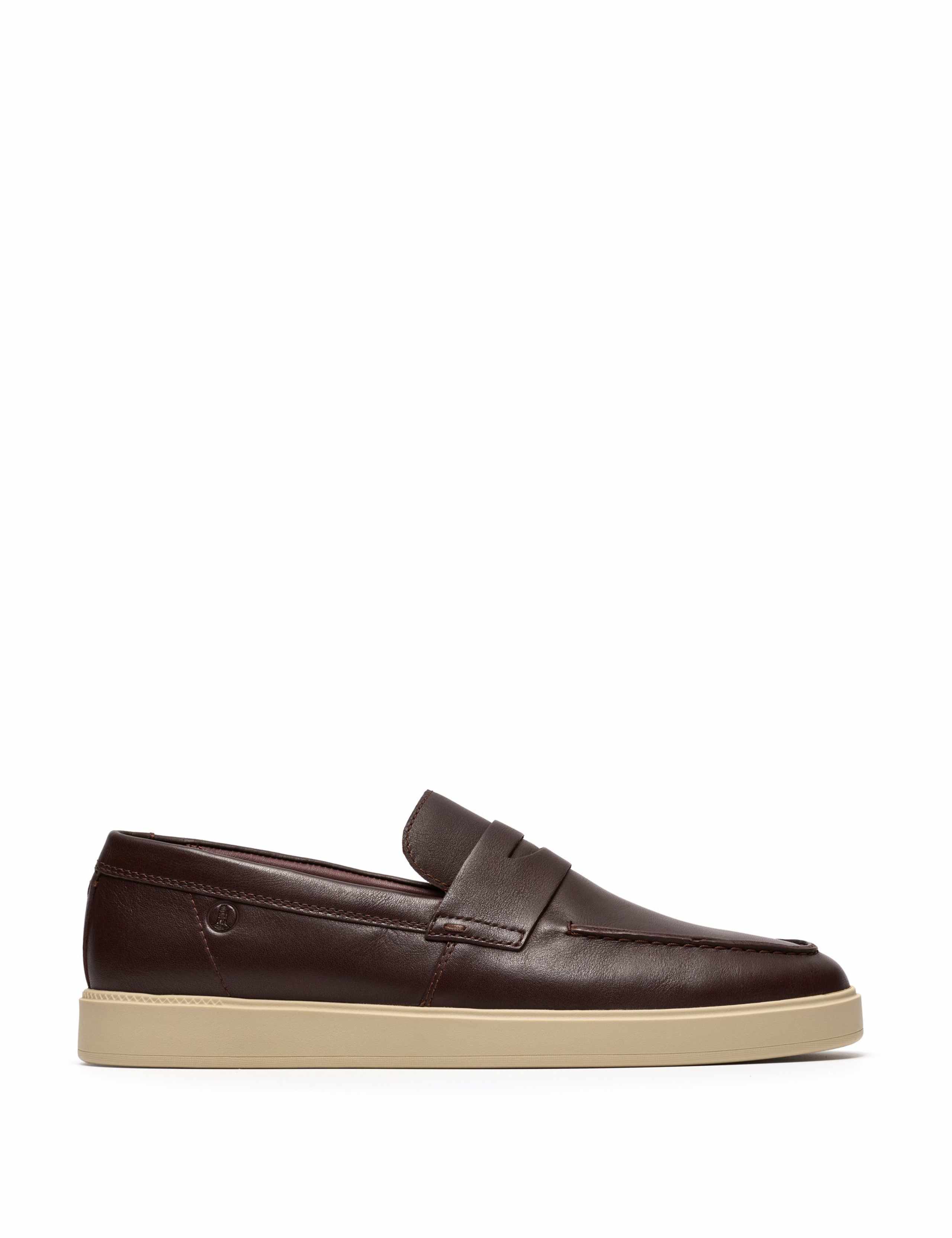 Wide Fit Leather Slip On Loafers