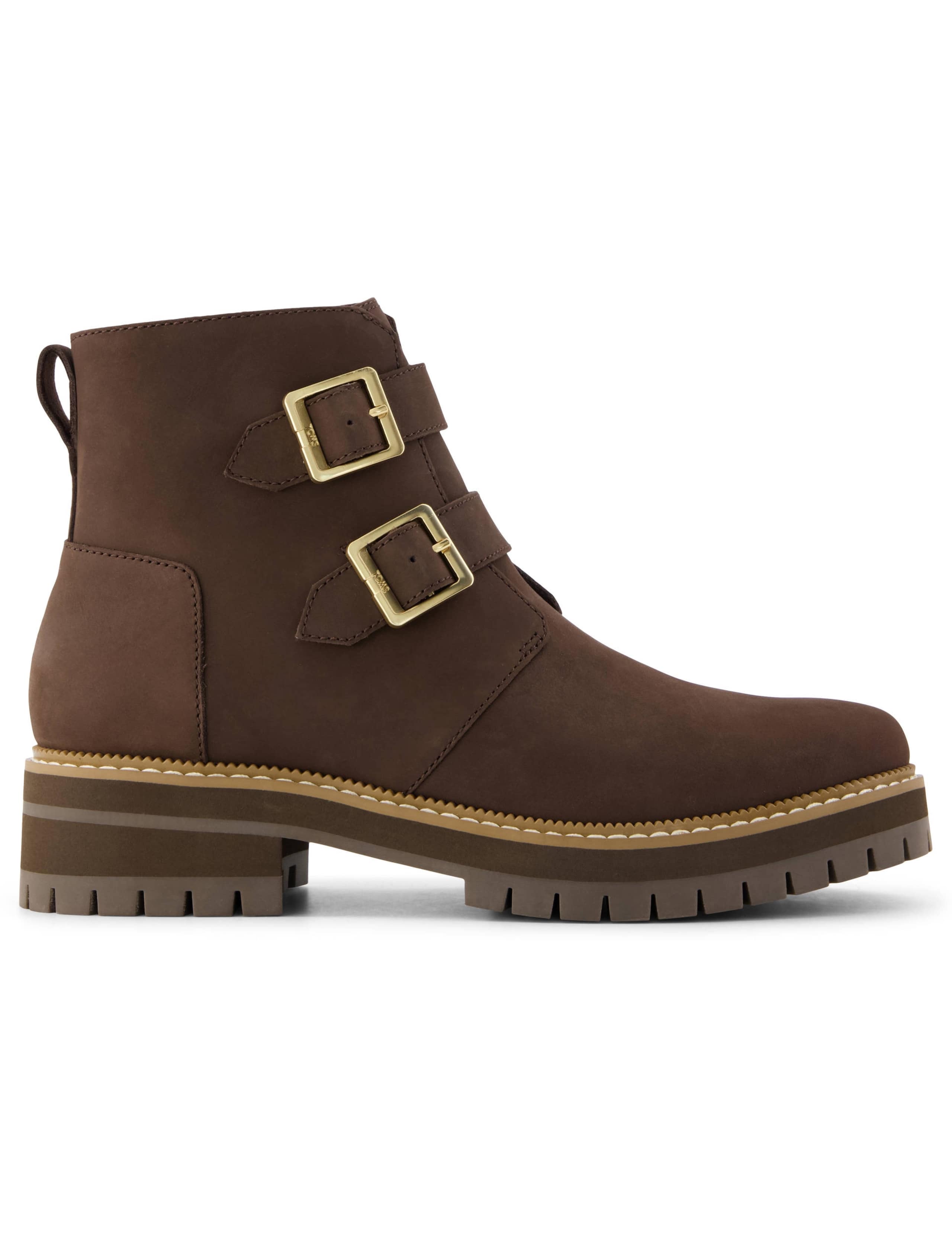 Suede Buckle Block Heel Ankle Boots