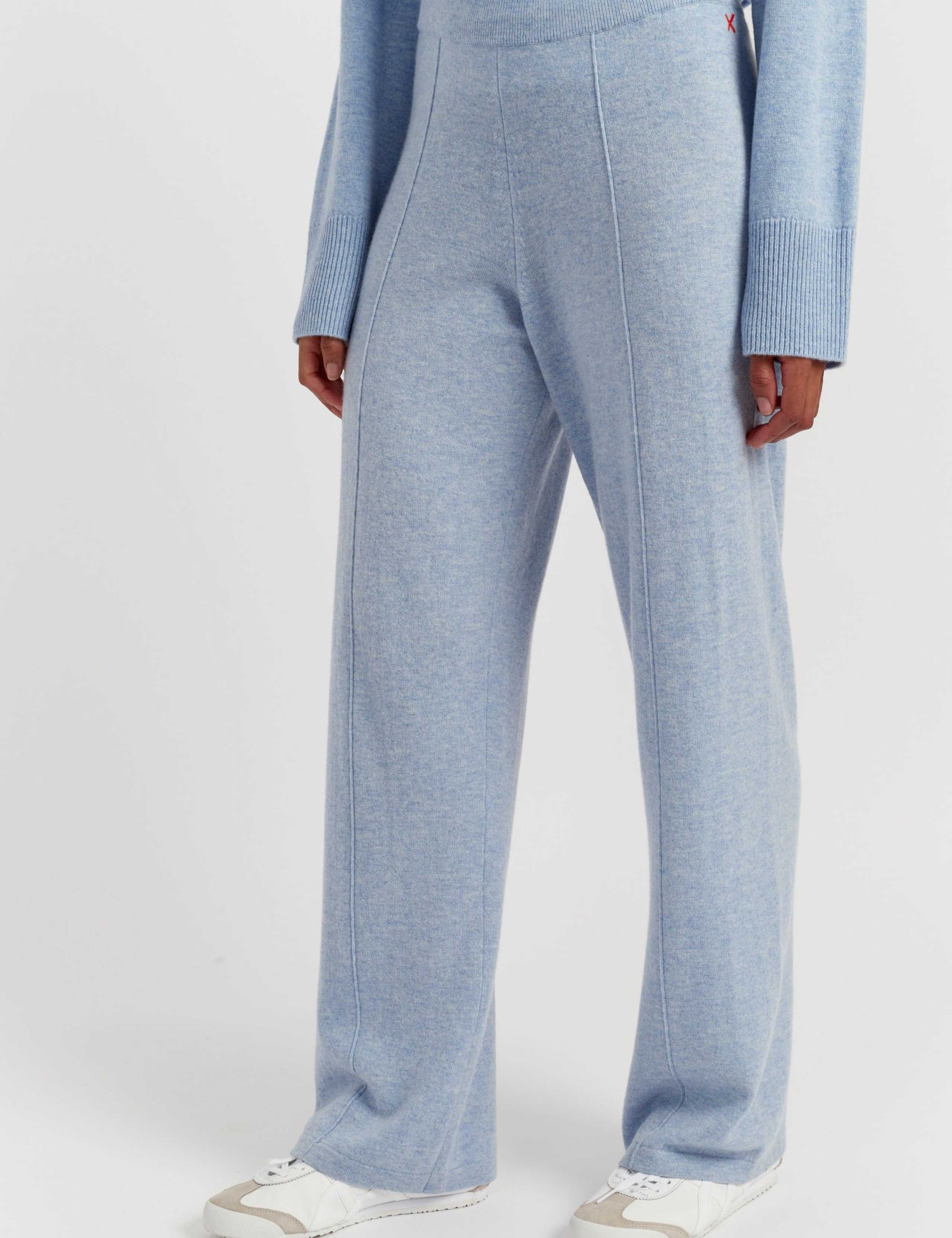 Wool Rich Wide Leg Joggers with Cashmere