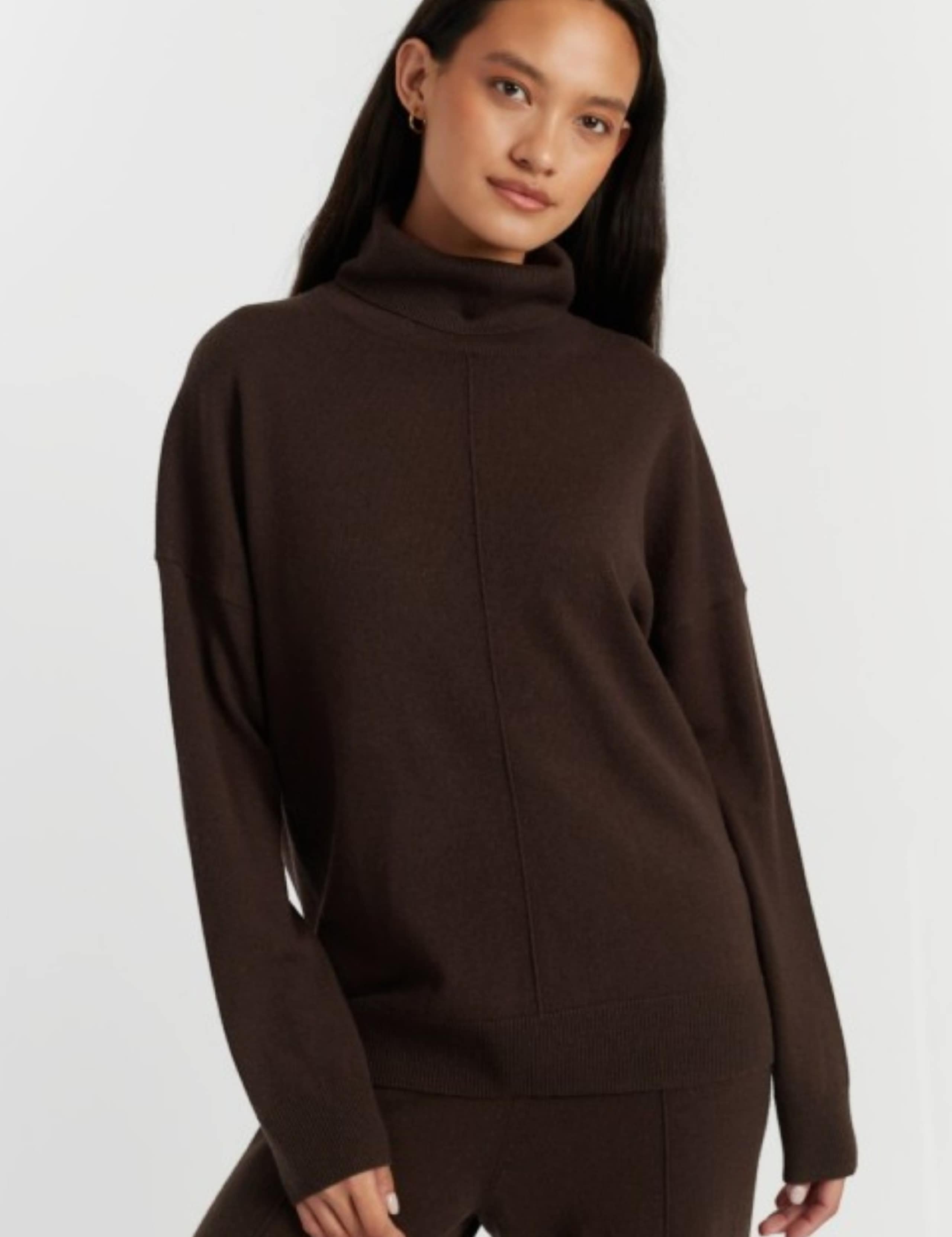 Wool Rich Roll Neck Jumper with Cashmere