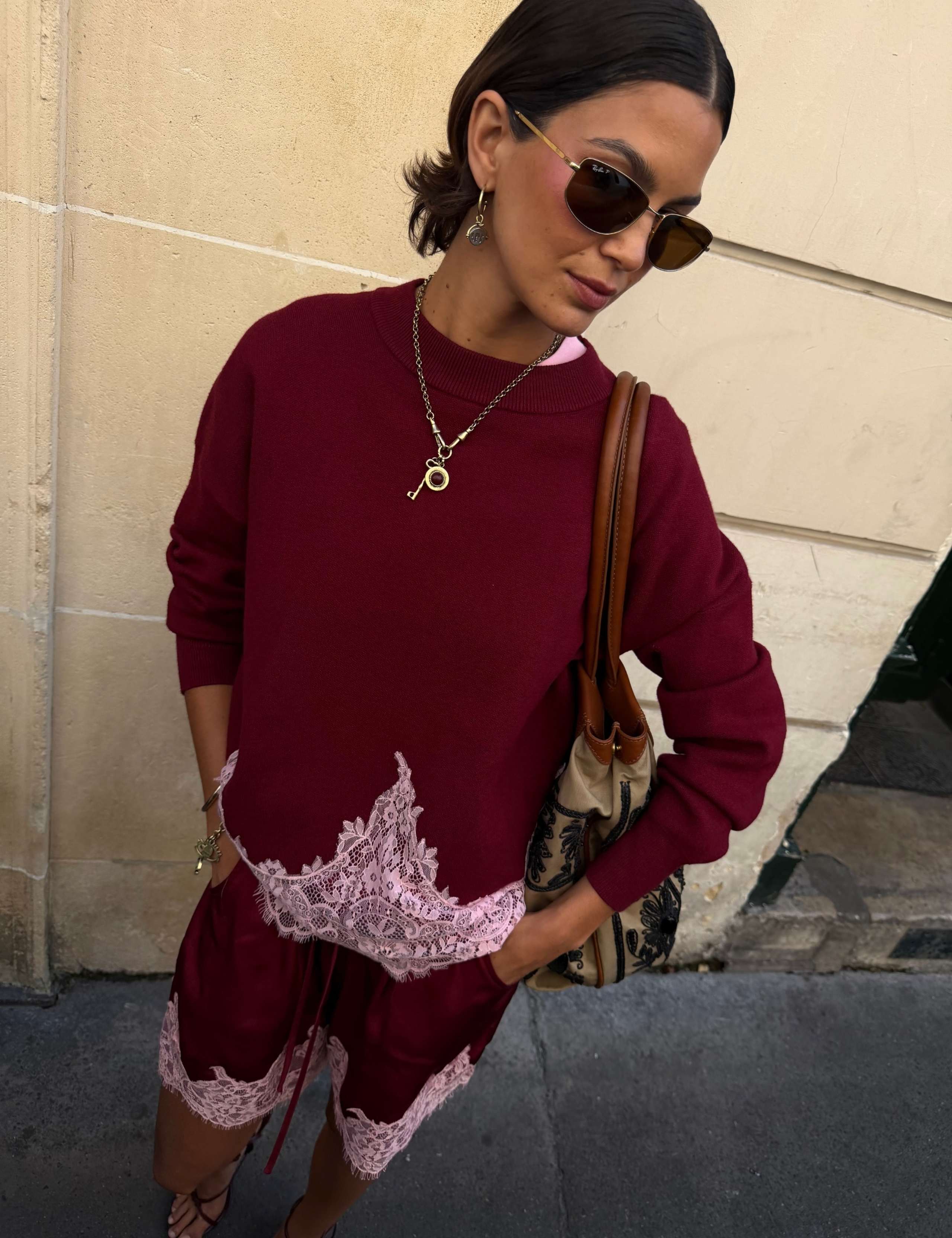 Lace Detail Relaxed Jumper