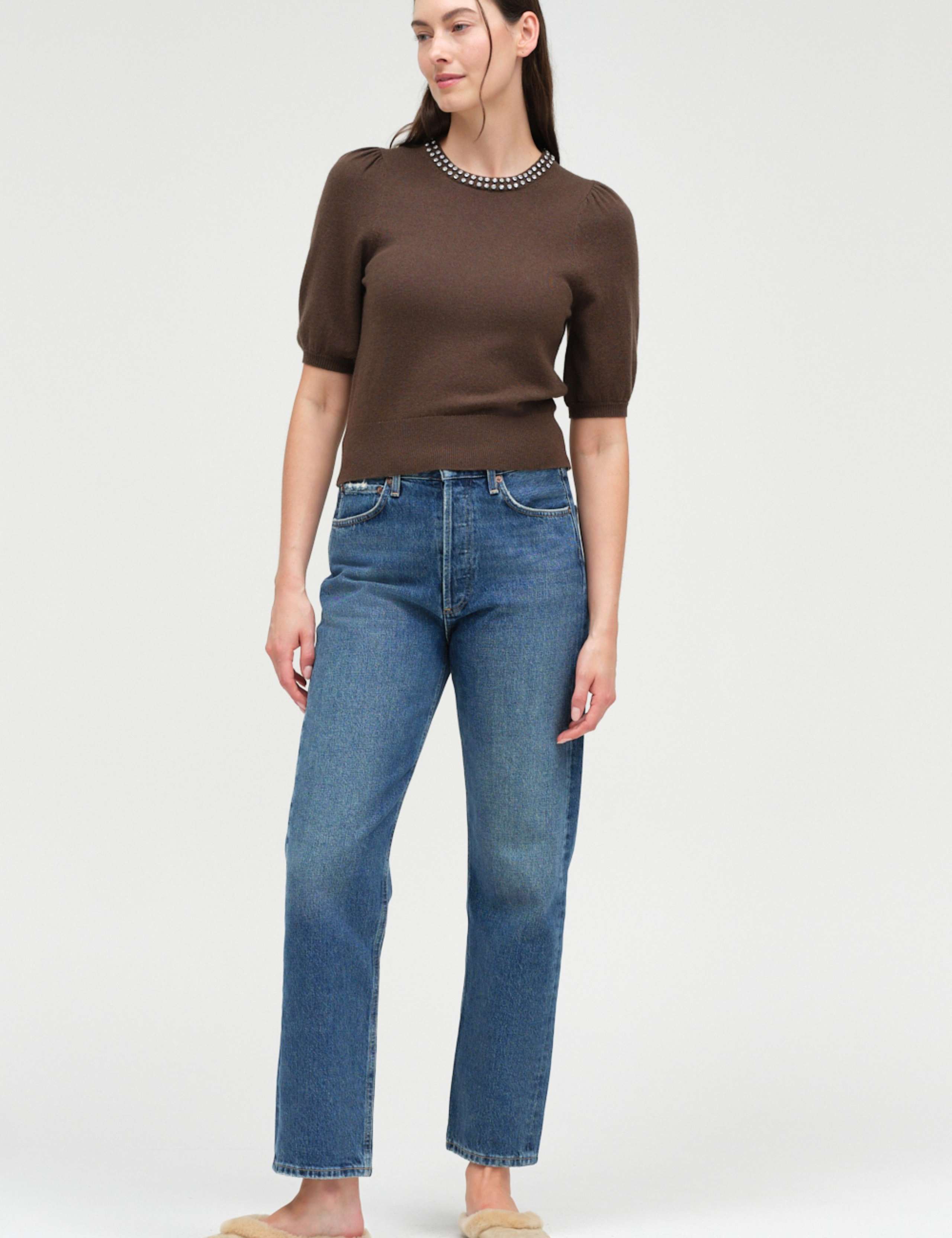 Wool Cashmere Round Neck Knitted Tee