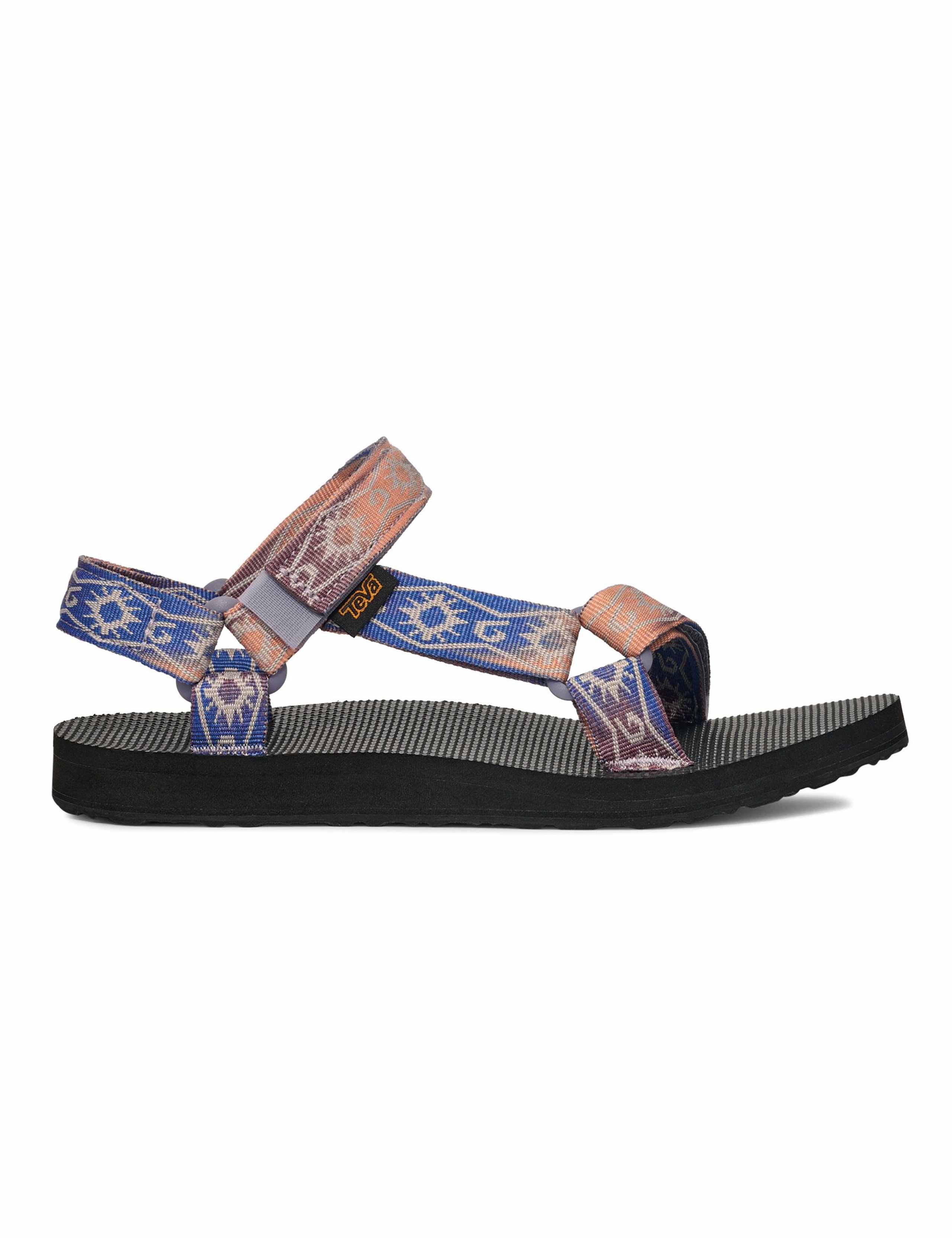 Canvas Printed Ankle Strap Flat Sandals