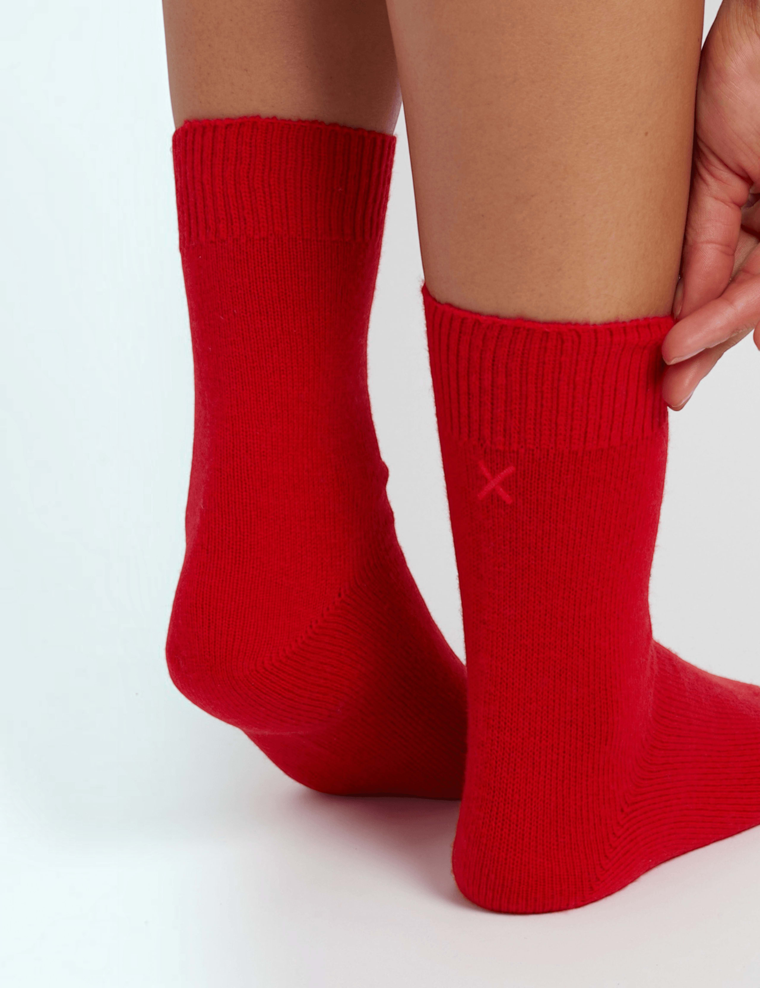Knitted Plain Ankle Socks with Wool