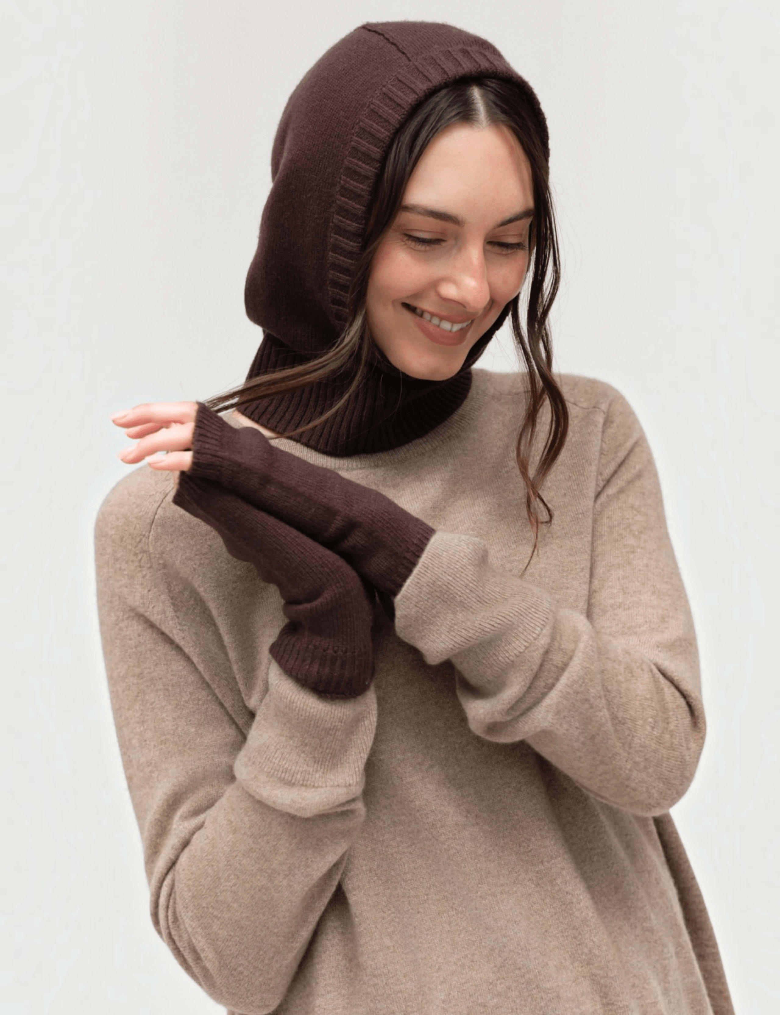 Wool Cashmere Fingerless Gloves