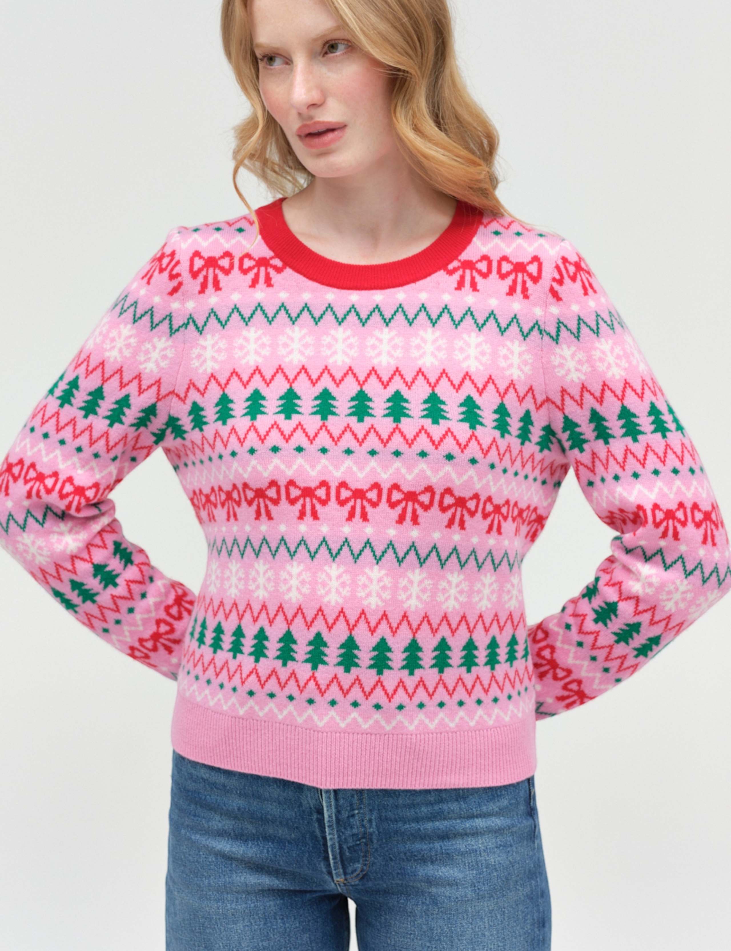 Fairisle Crew Neck Jumper with Wool