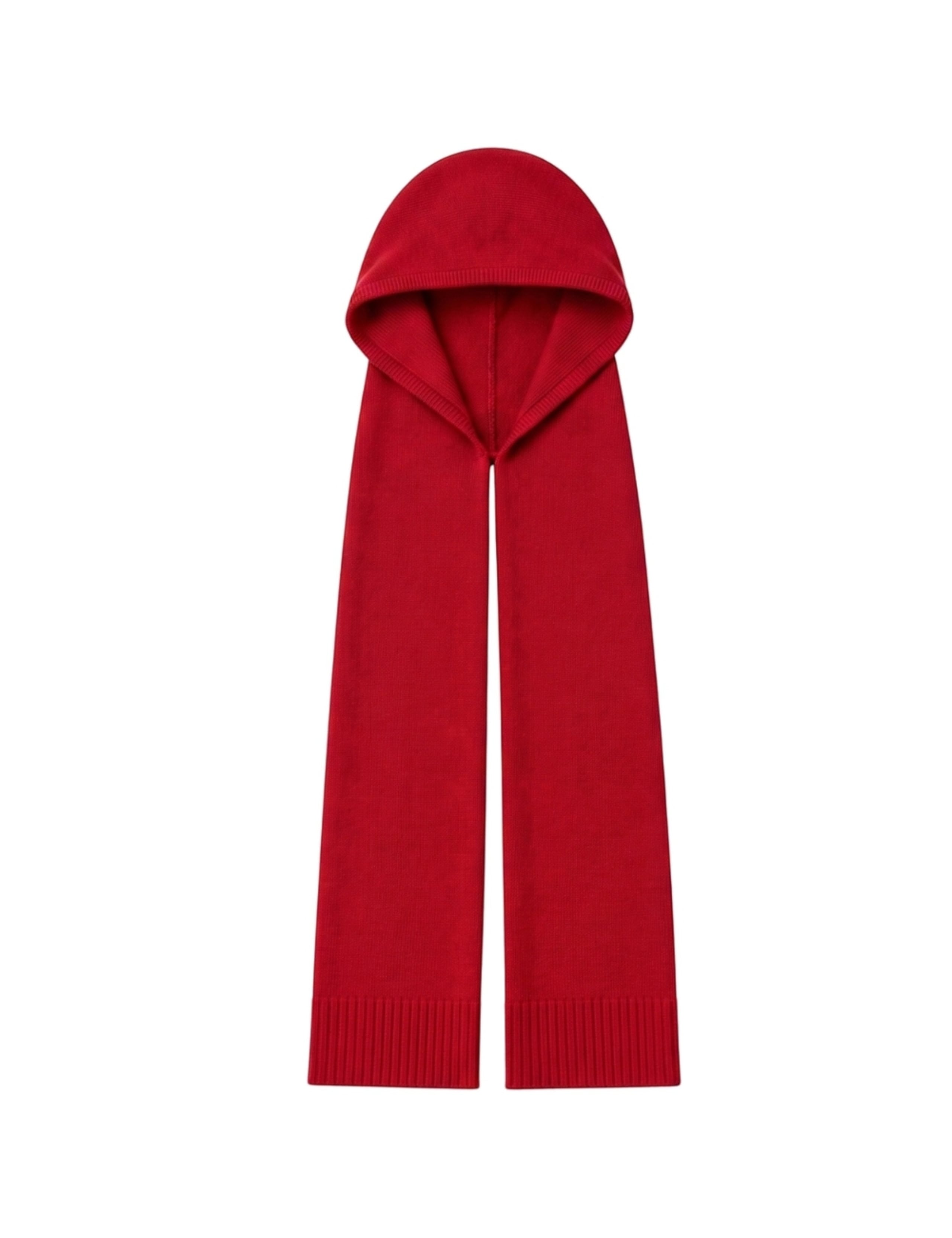 Wool Rich Knitted Hooded Scarf