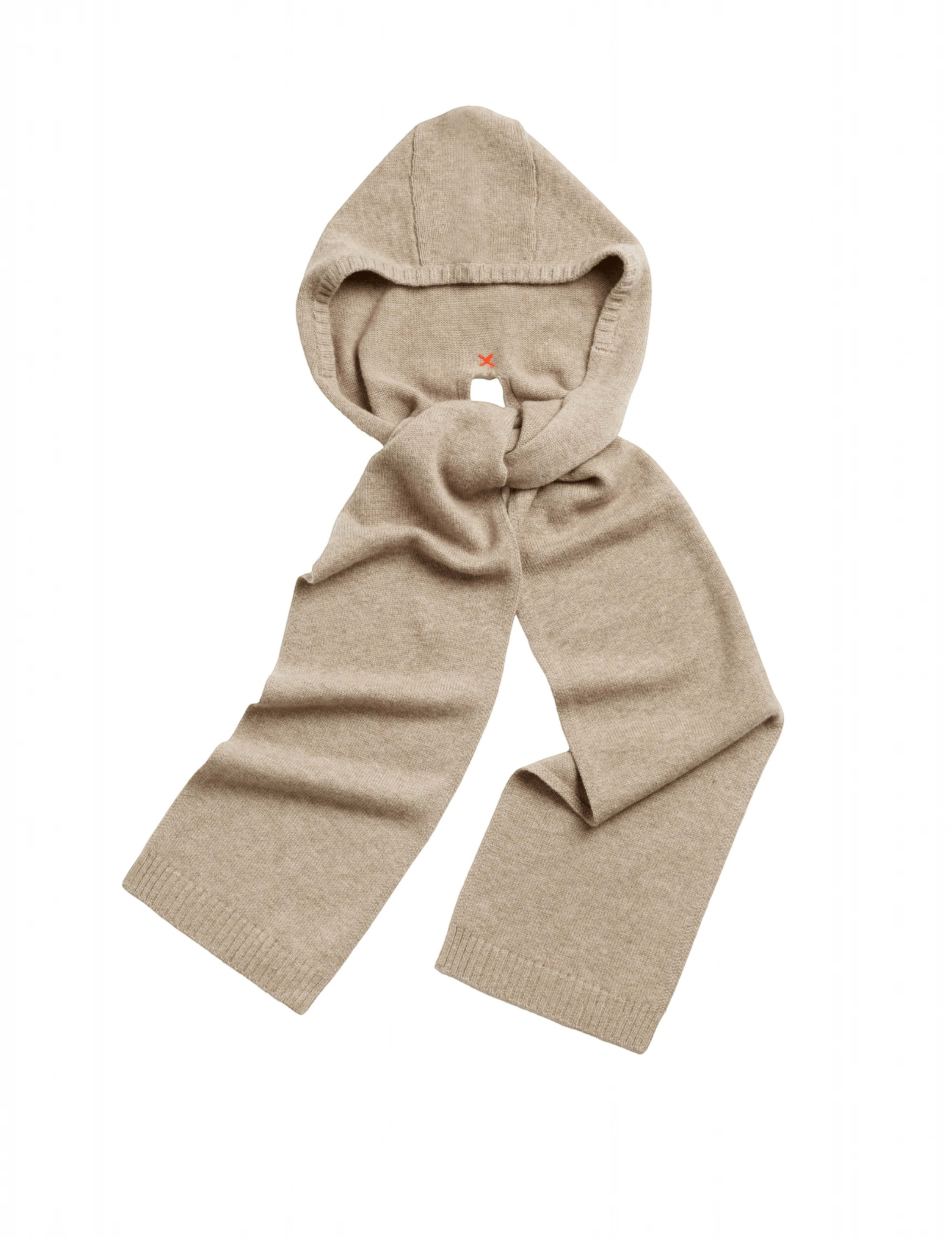 Wool Rich Knitted Hooded Scarf